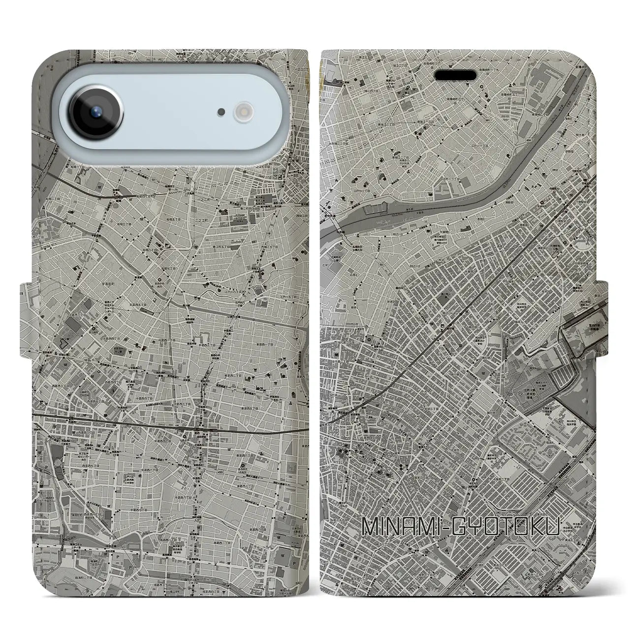 【南行徳(千葉県)】地図柄iPhoneケース(手帳タイプ)