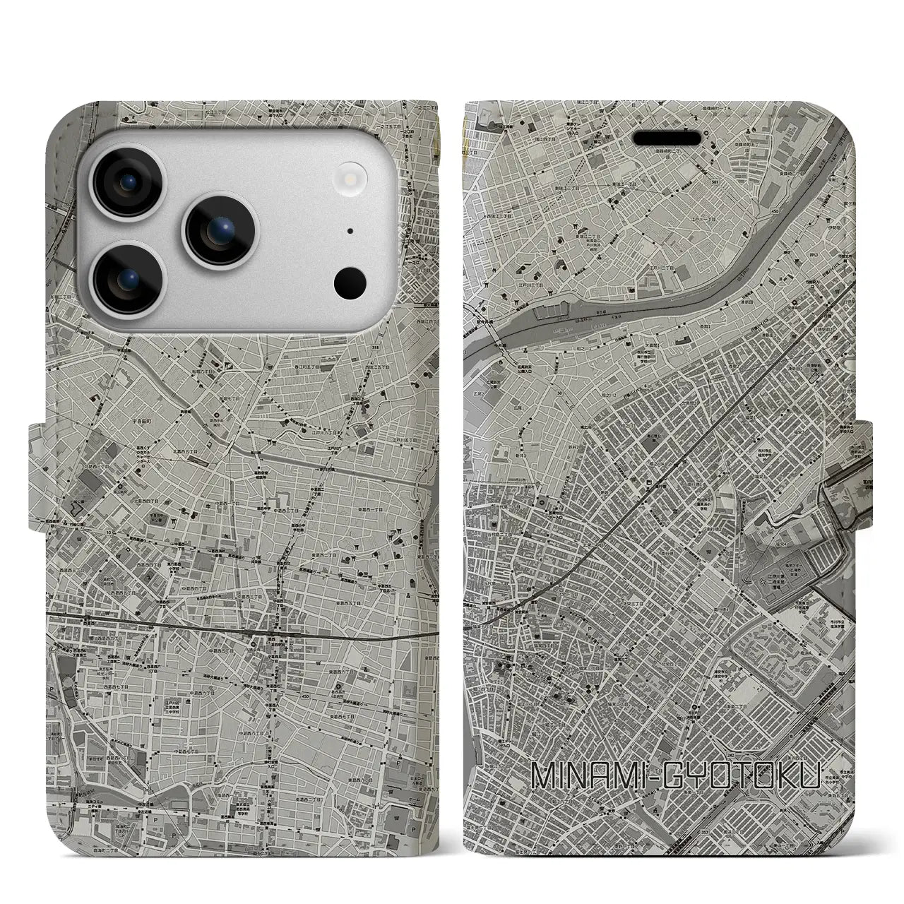 【南行徳(千葉県)】地図柄iPhoneケース(手帳タイプ)