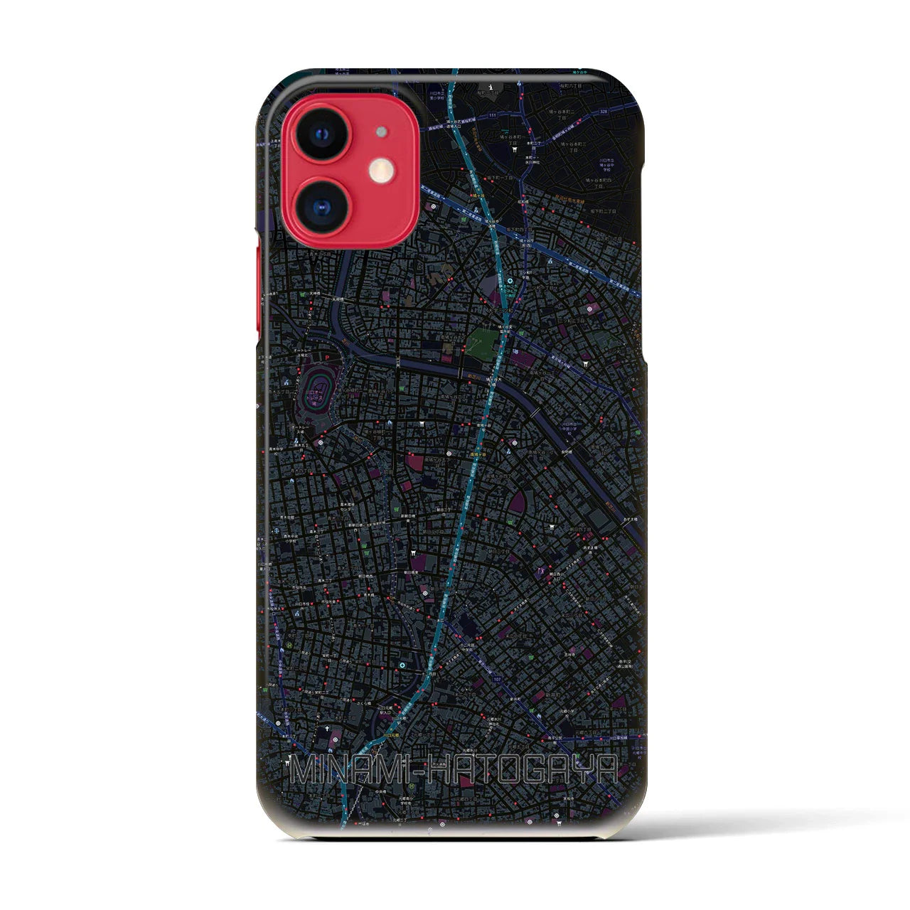 【南鳩ヶ谷(埼玉県)】地図柄iPhoneケース(バックカバータイプ)