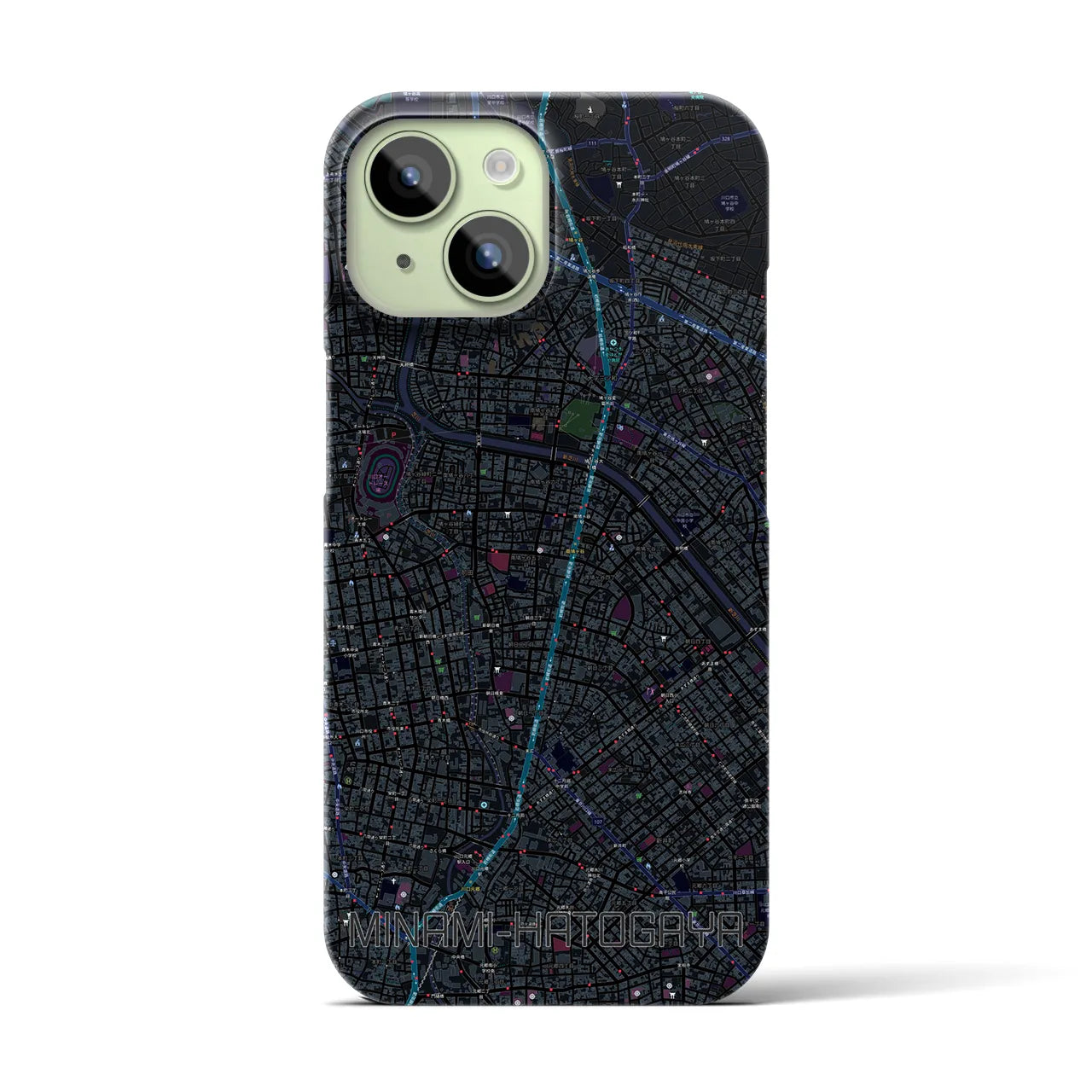 【南鳩ヶ谷(埼玉県)】地図柄iPhoneケース(バックカバータイプ)