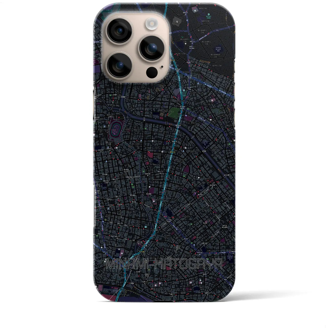 【南鳩ヶ谷(埼玉県)】地図柄iPhoneケース(バックカバータイプ)
