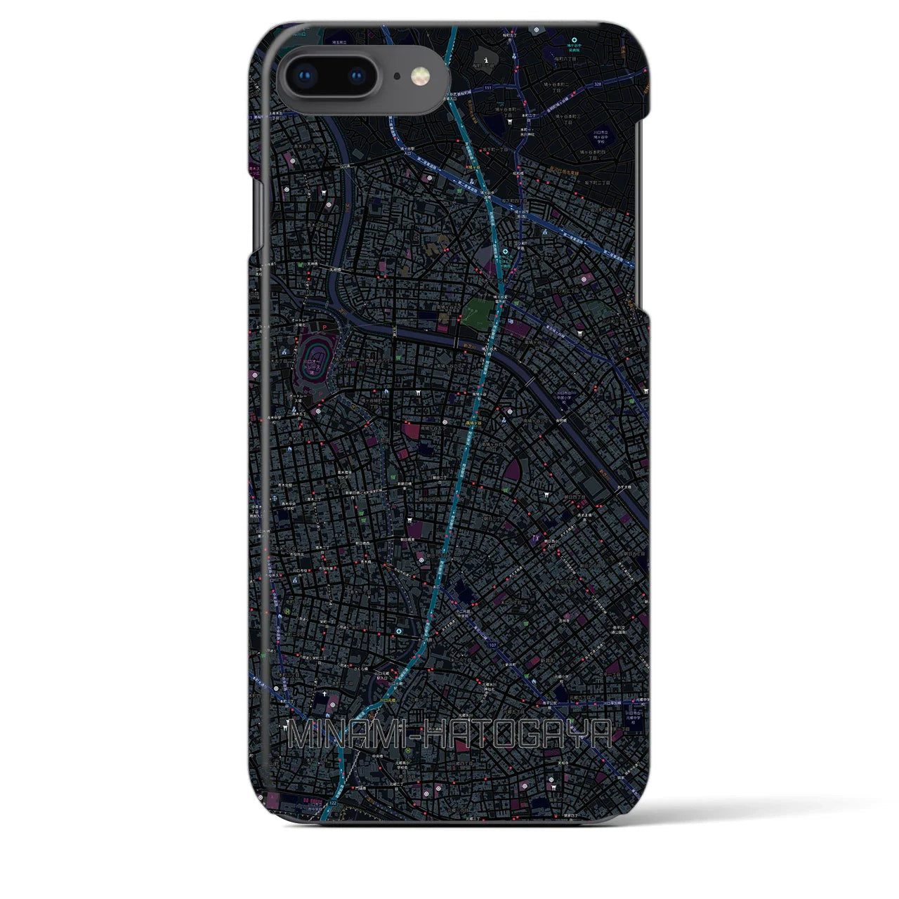 【南鳩ヶ谷(埼玉県)】地図柄iPhoneケース(バックカバータイプ)