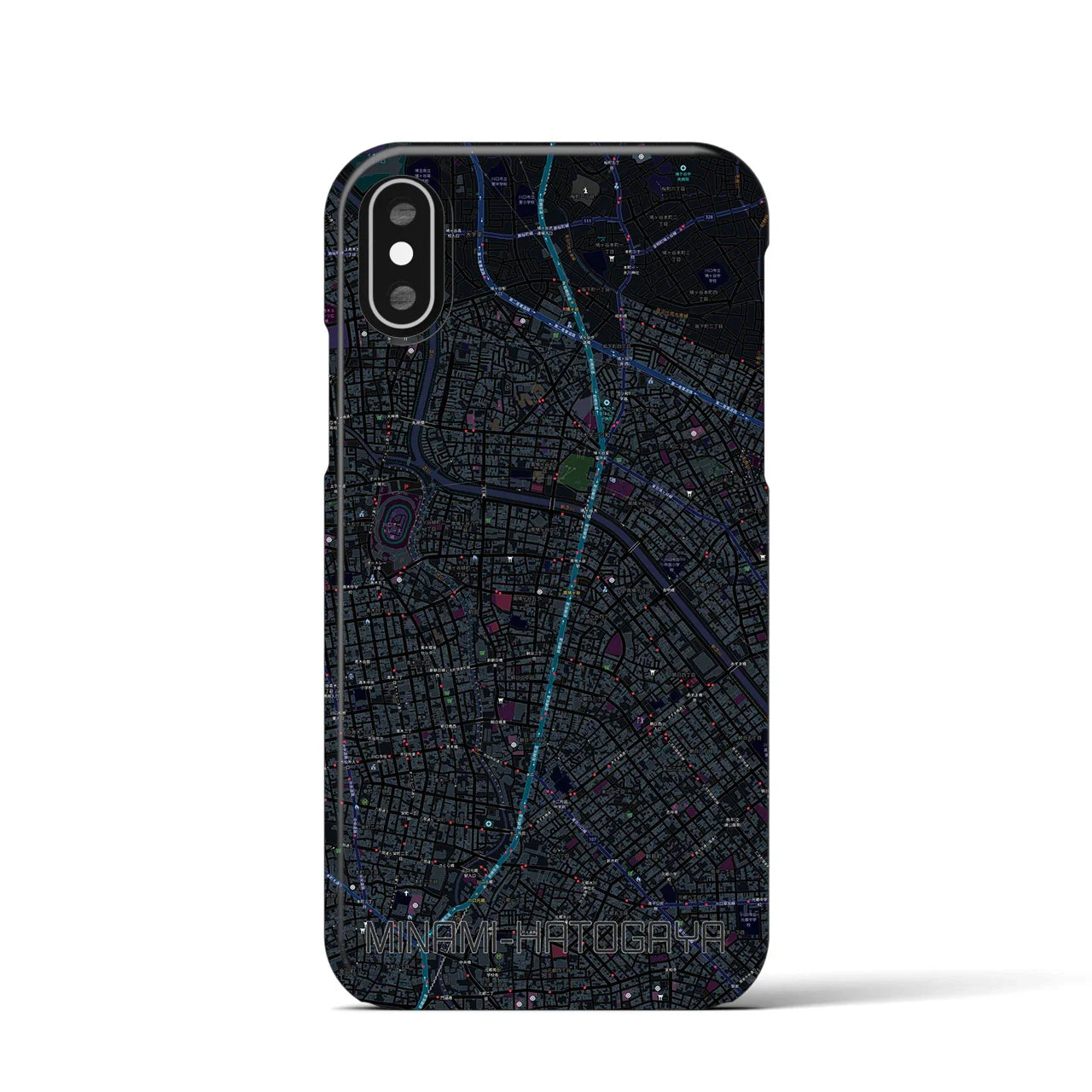 【南鳩ヶ谷(埼玉県)】地図柄iPhoneケース(バックカバータイプ)