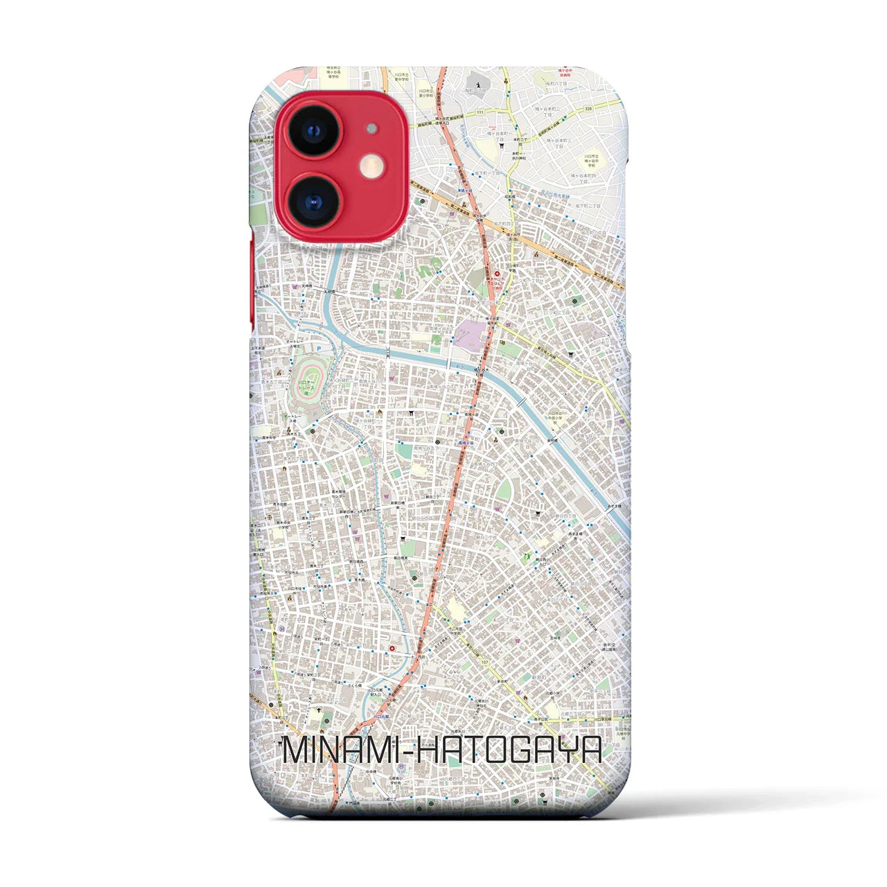 【南鳩ヶ谷(埼玉県)】地図柄iPhoneケース(バックカバータイプ)