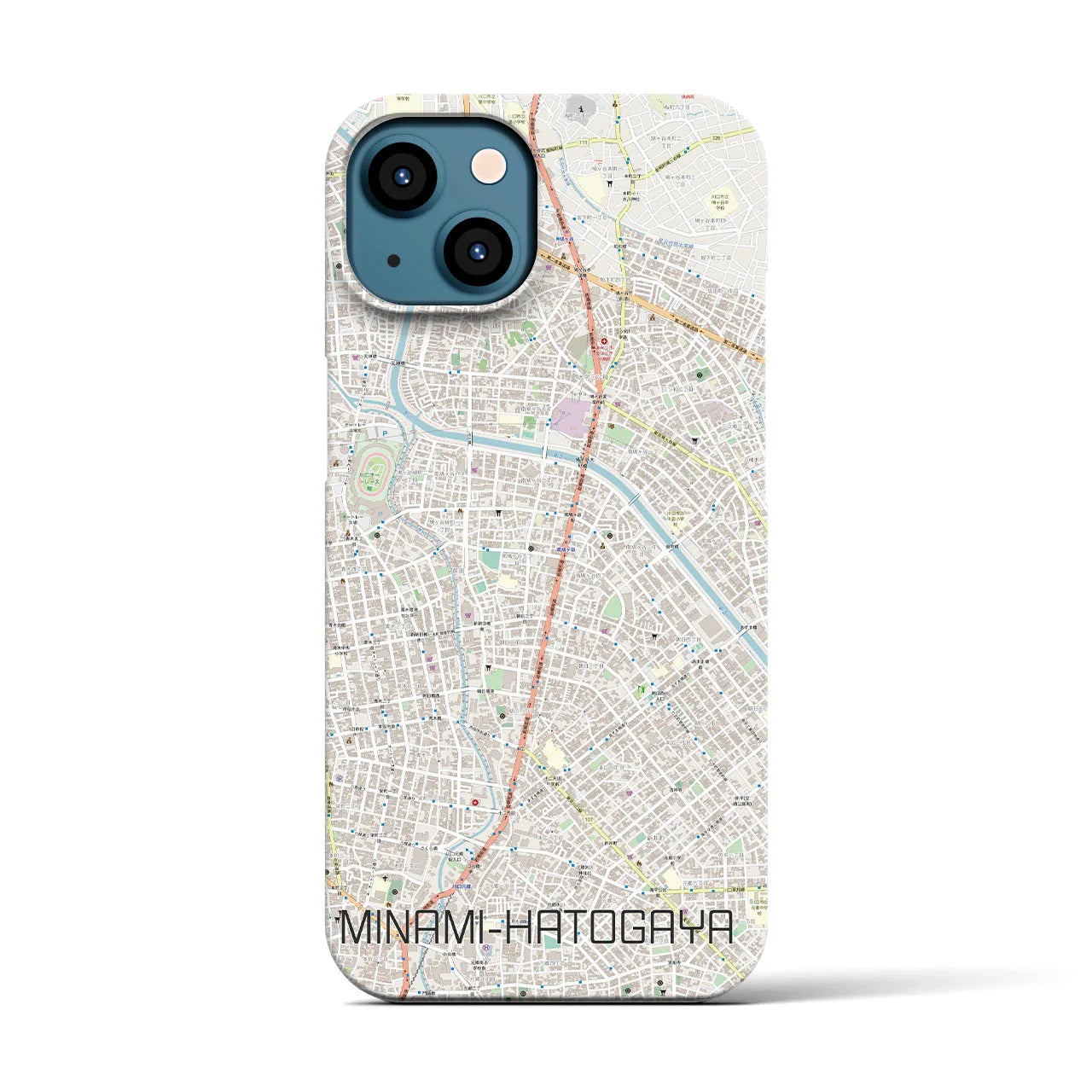 【南鳩ヶ谷(埼玉県)】地図柄iPhoneケース(バックカバータイプ)