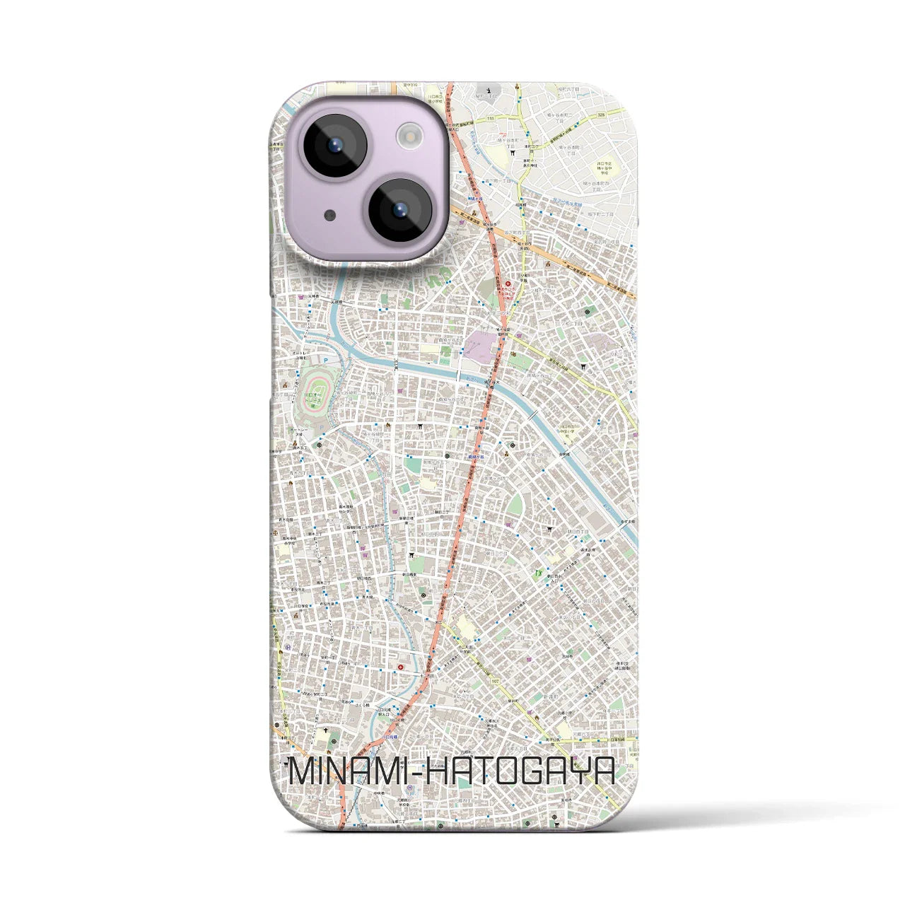 【南鳩ヶ谷(埼玉県)】地図柄iPhoneケース(バックカバータイプ)