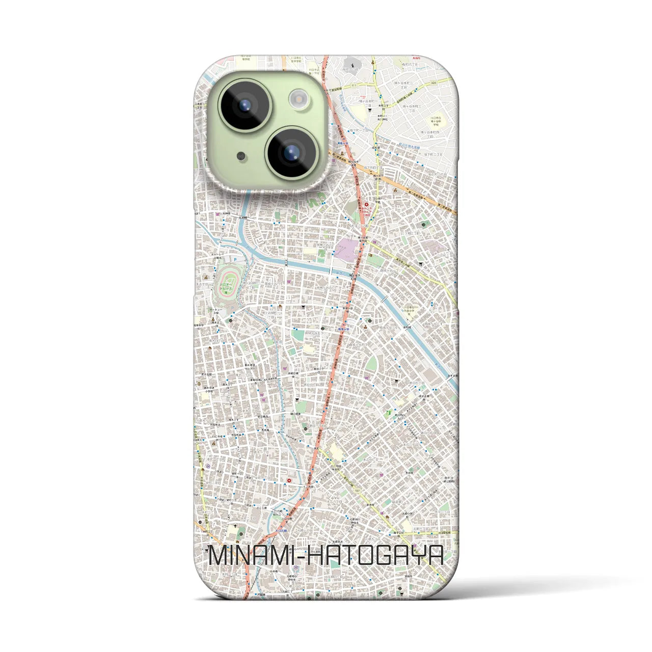 【南鳩ヶ谷(埼玉県)】地図柄iPhoneケース(バックカバータイプ)
