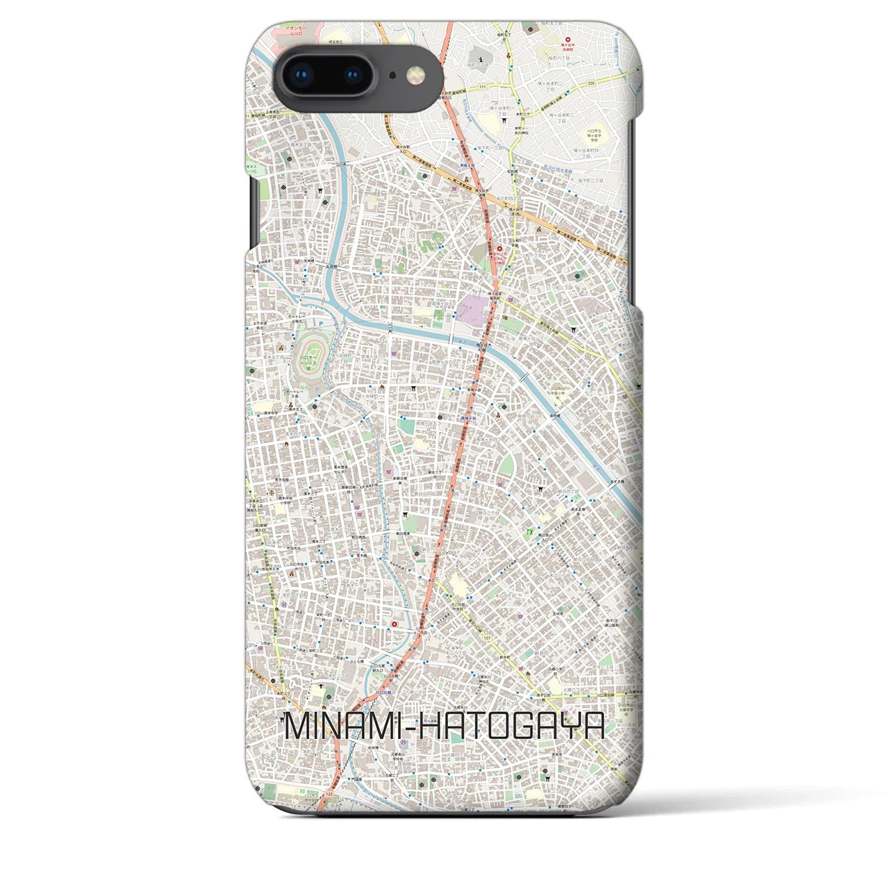 【南鳩ヶ谷(埼玉県)】地図柄iPhoneケース(バックカバータイプ)
