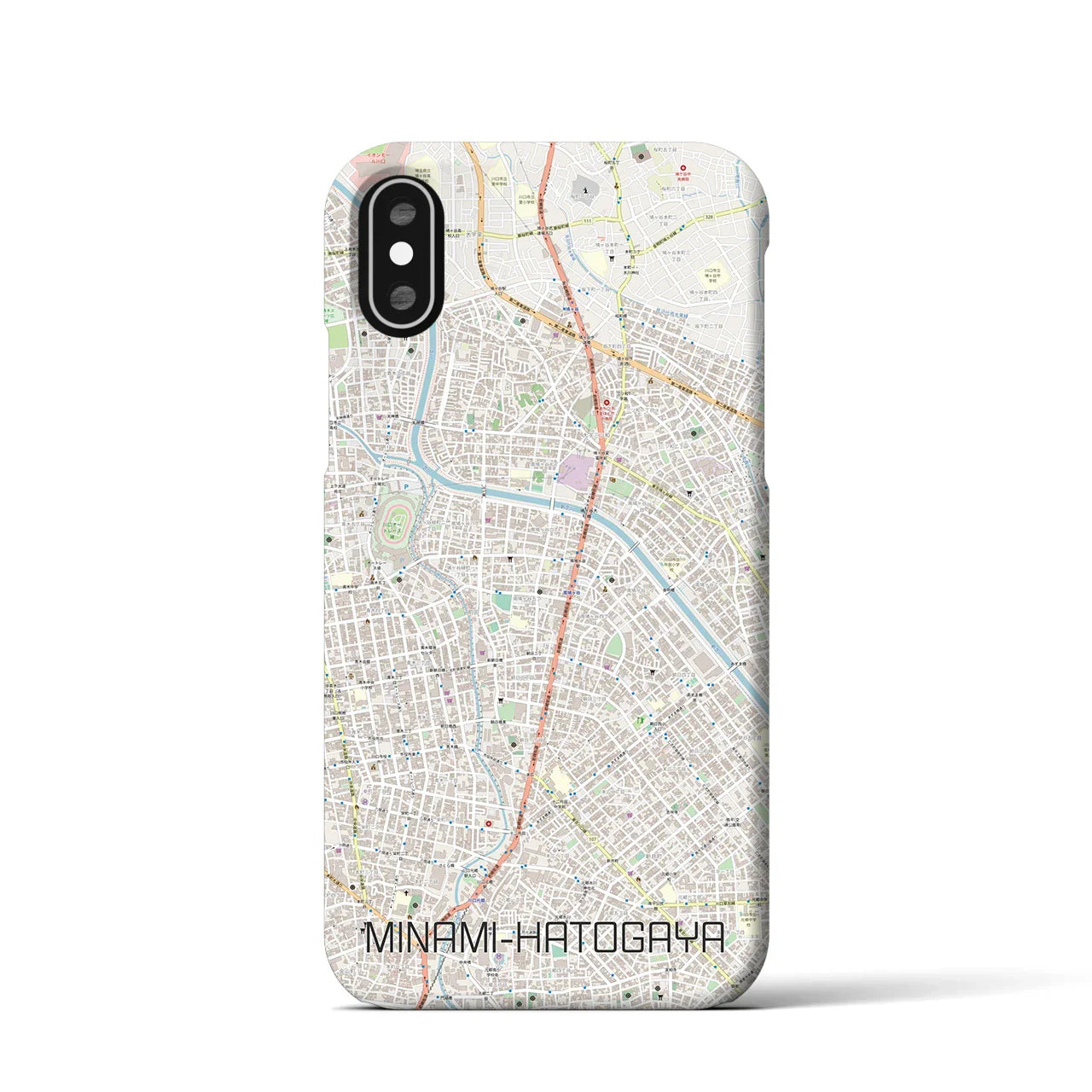 【南鳩ヶ谷(埼玉県)】地図柄iPhoneケース(バックカバータイプ)