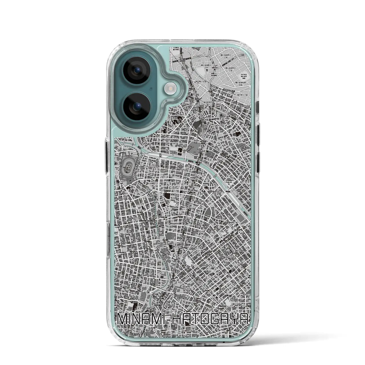 【南鳩ヶ谷(埼玉県)】地図柄iPhoneケース(MagSafeタイプ)モノトーン・iPhone 16 Pro 用