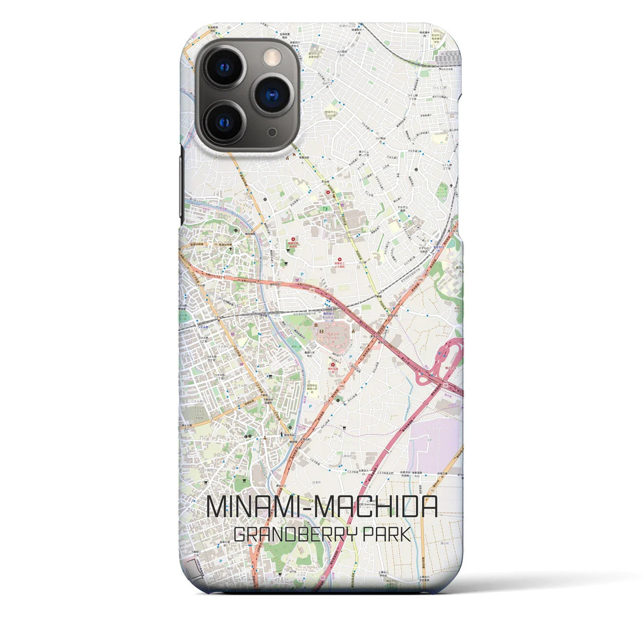 【南町田グランベリーパーク(東京都)】地図柄iPhoneケース(バックカバータイプ)