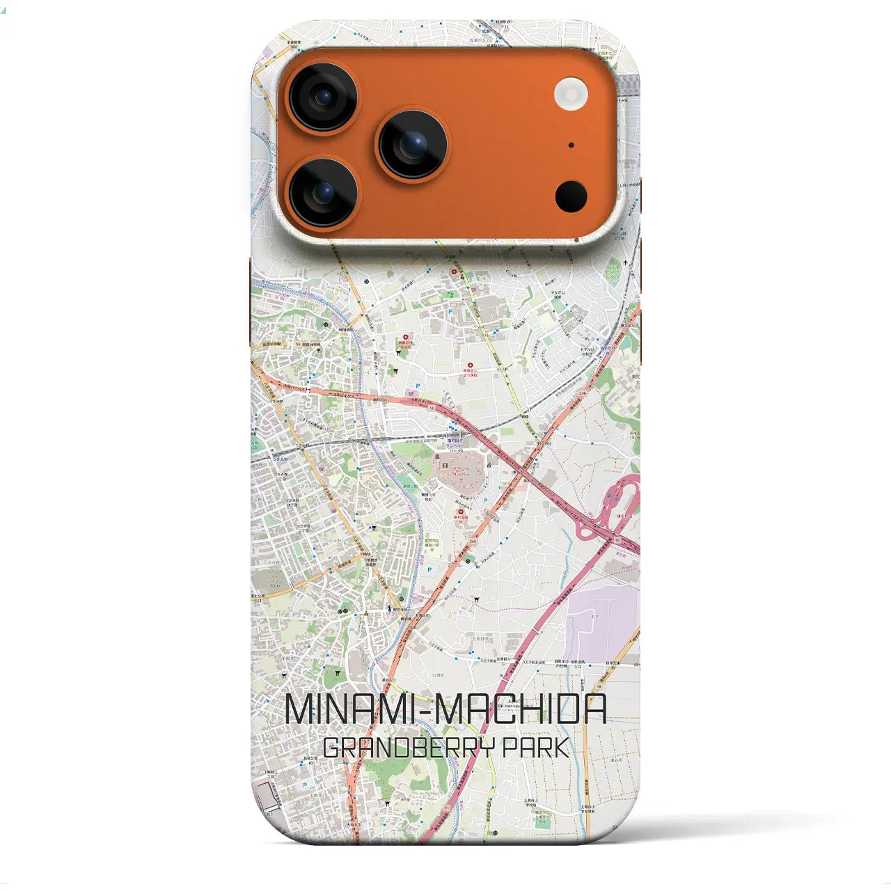 【南町田グランベリーパーク(東京都)】地図柄iPhoneケース(バックカバータイプ)ブラック・iPhone 17 Pro Max 用