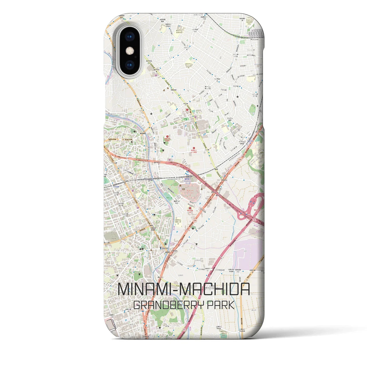 【南町田グランベリーパーク(東京都)】地図柄iPhoneケース(バックカバータイプ)