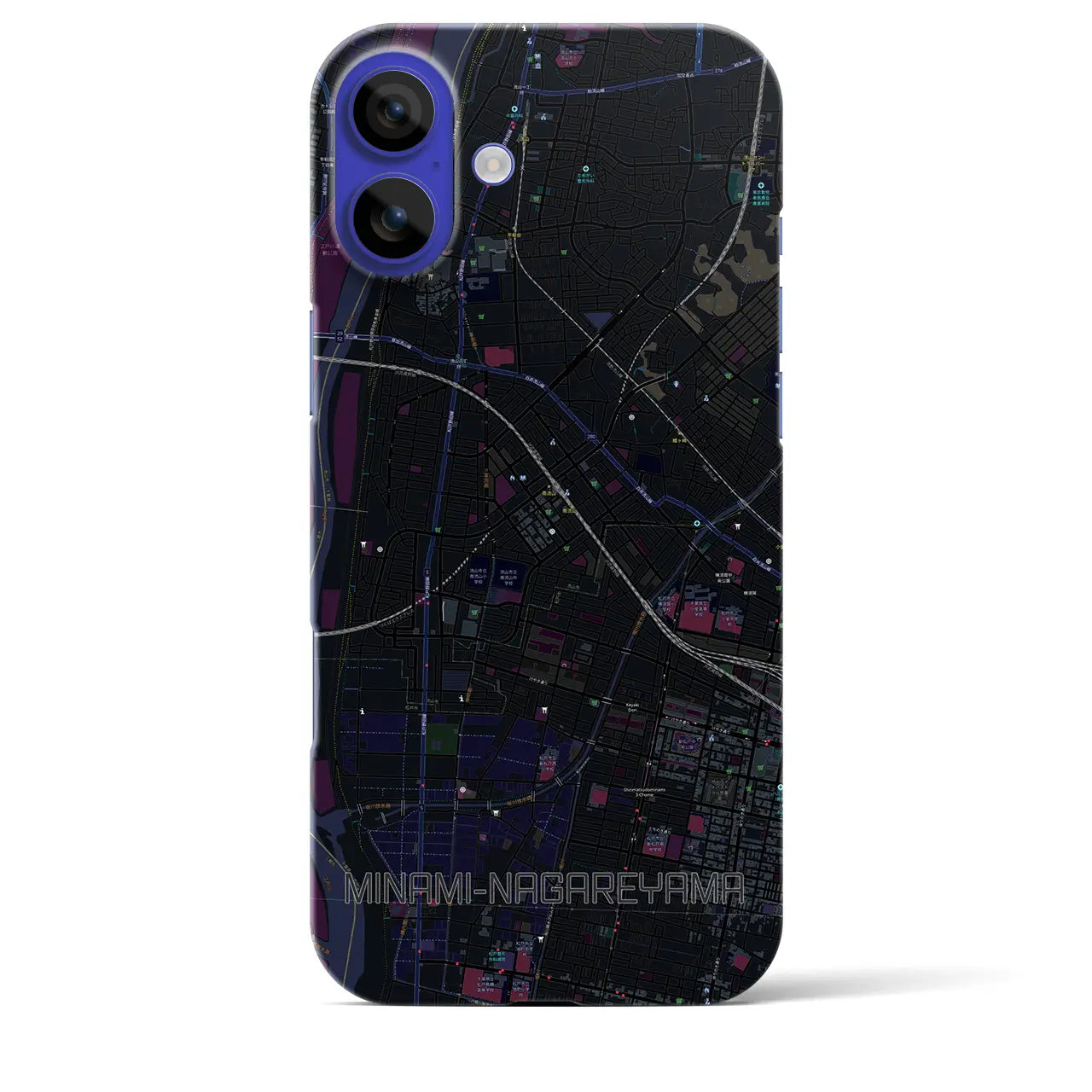 【南流山(千葉県)】地図柄iPhoneケース(バックカバータイプ)