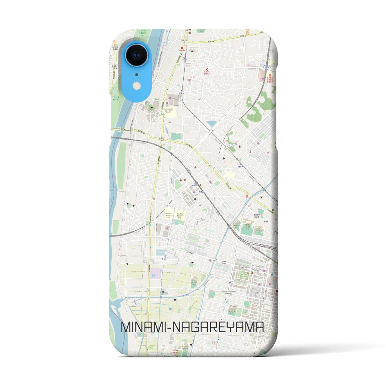【南流山(千葉県)】地図柄iPhoneケース(バックカバータイプ)