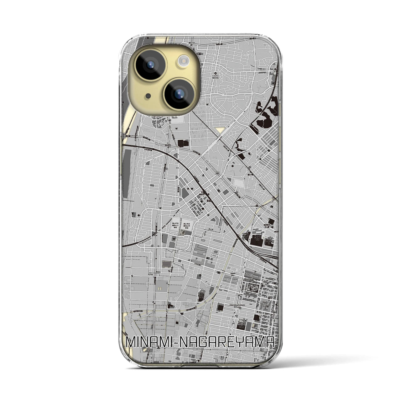 【南流山(千葉県)】地図柄iPhoneケース(クリアタイプ)