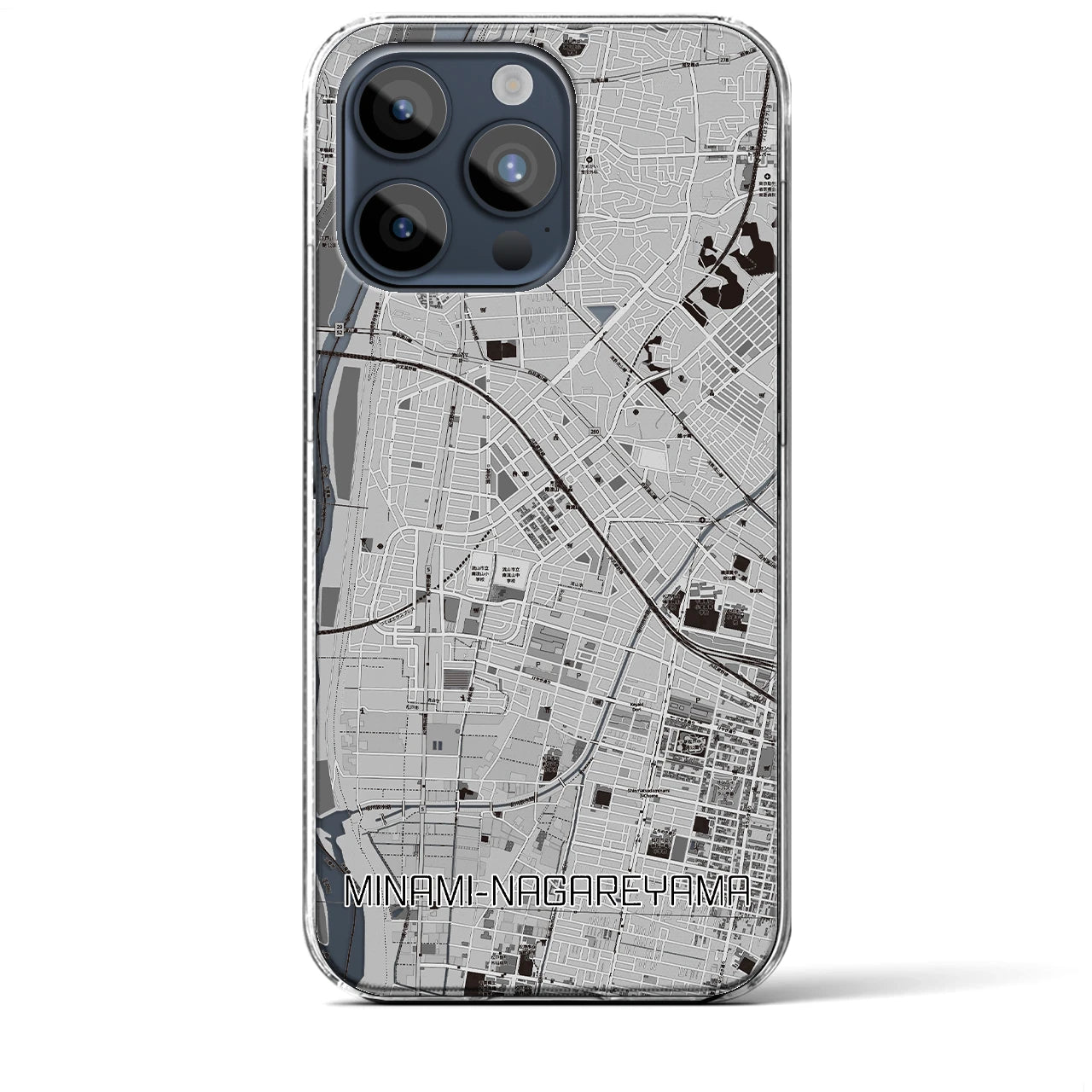 【南流山(千葉県)】地図柄iPhoneケース(クリアタイプ)
