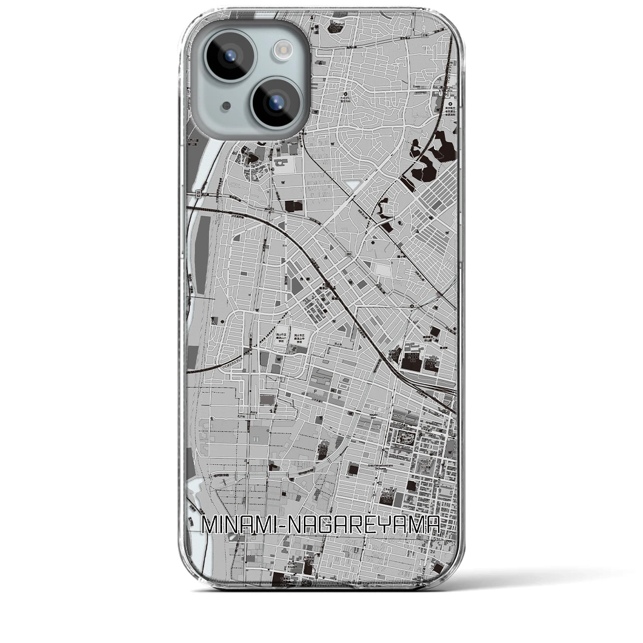 【南流山(千葉県)】地図柄iPhoneケース(クリアタイプ)