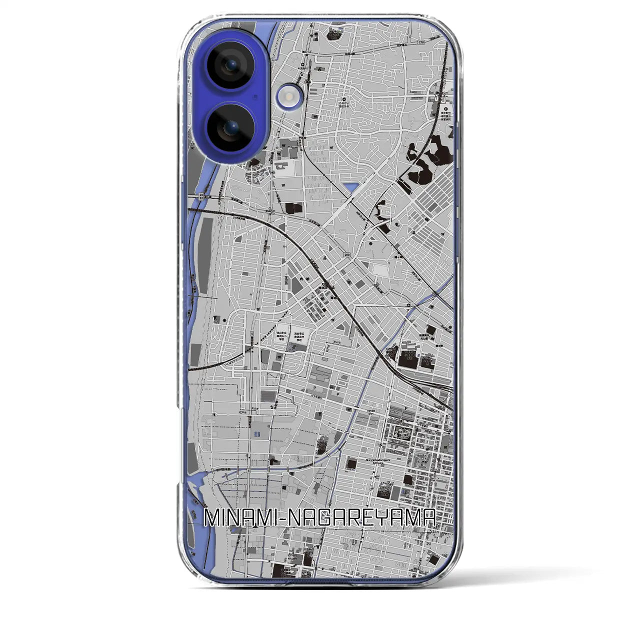 【南流山(千葉県)】地図柄iPhoneケース(クリアタイプ)