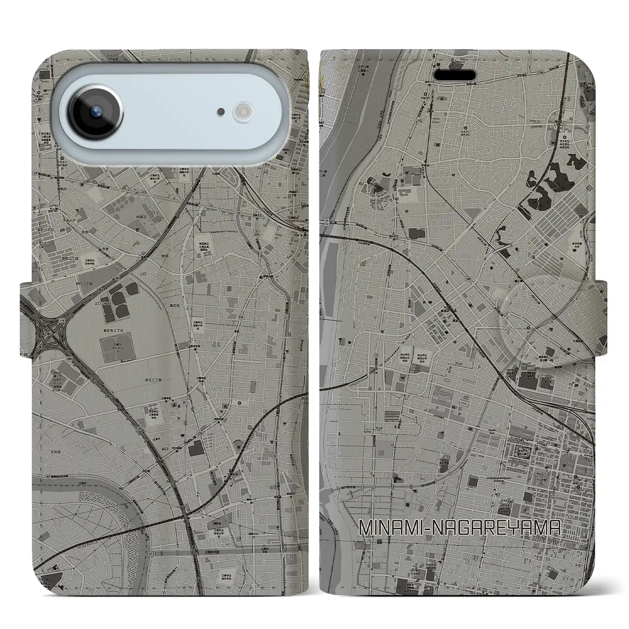 【南流山(千葉県)】地図柄iPhoneケース(手帳タイプ)