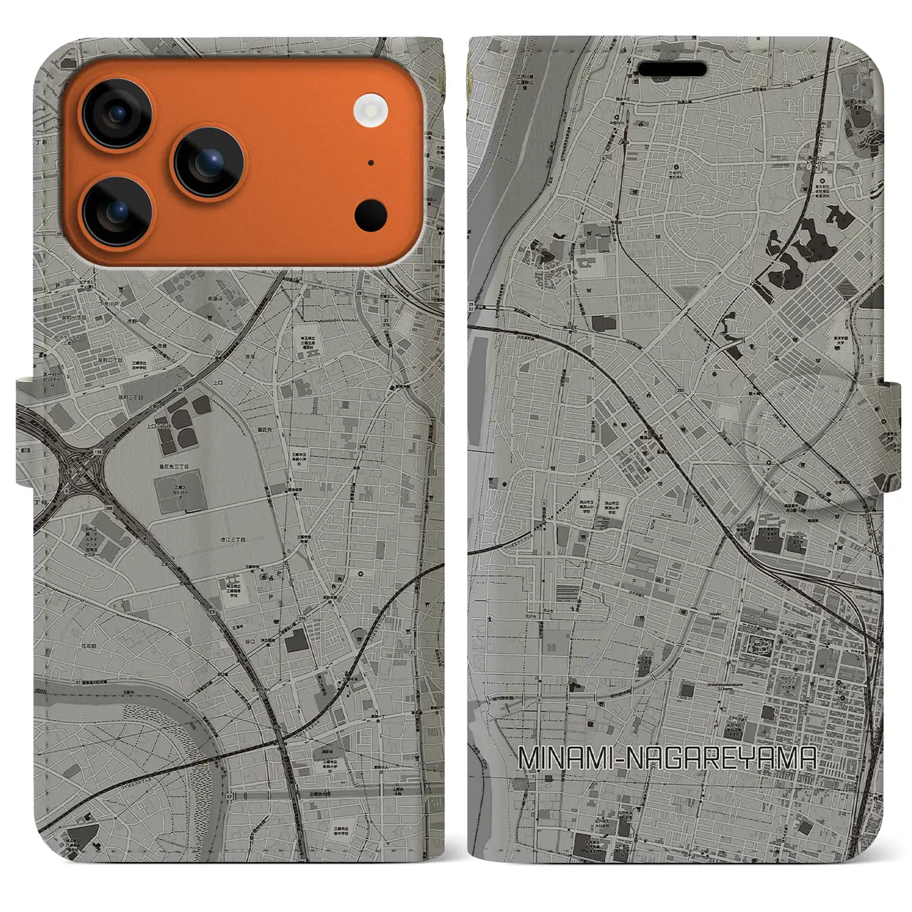 【南流山(千葉県)】地図柄iPhoneケース(手帳タイプ)