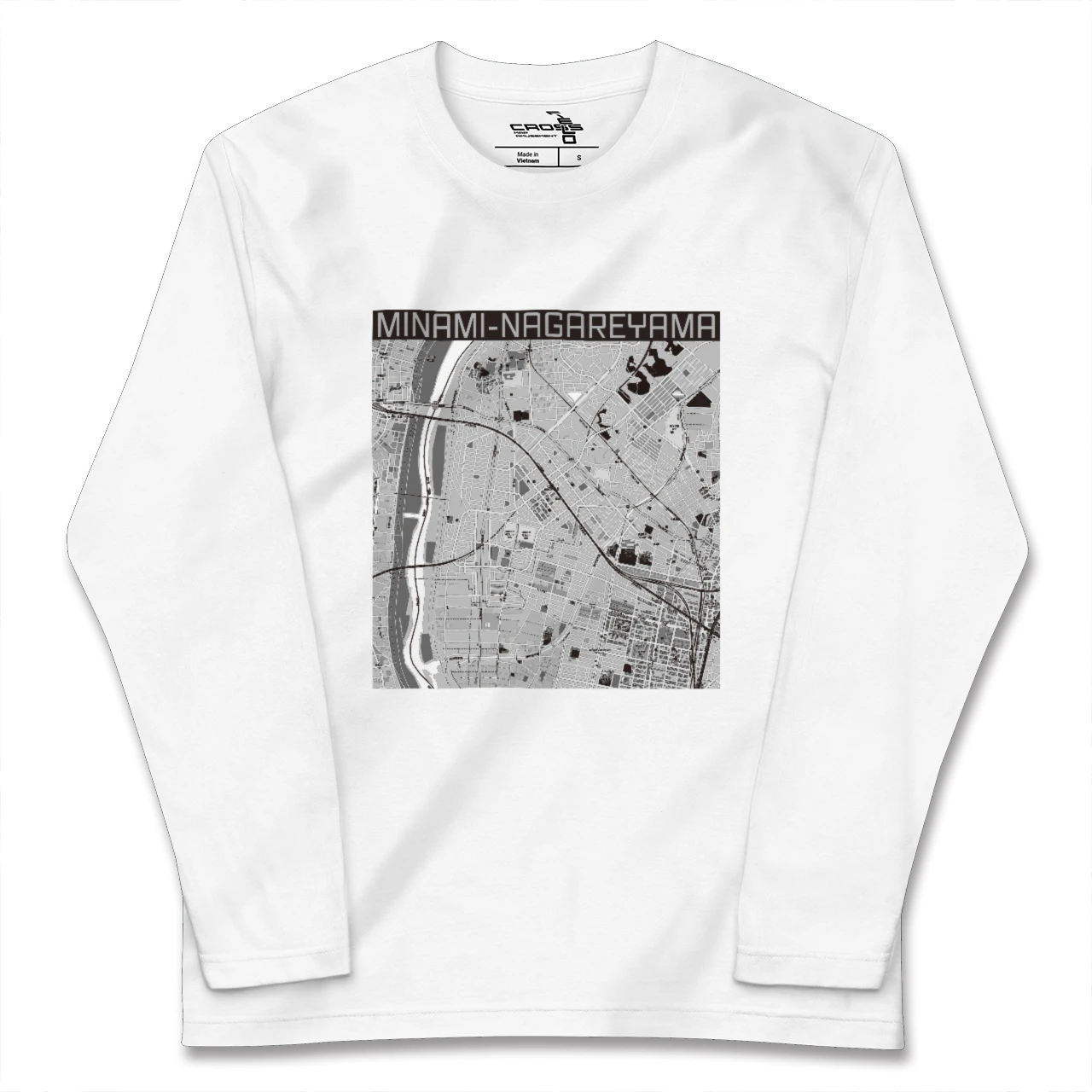 【南流山(千葉県)】地図柄ロングスリーブTシャツ