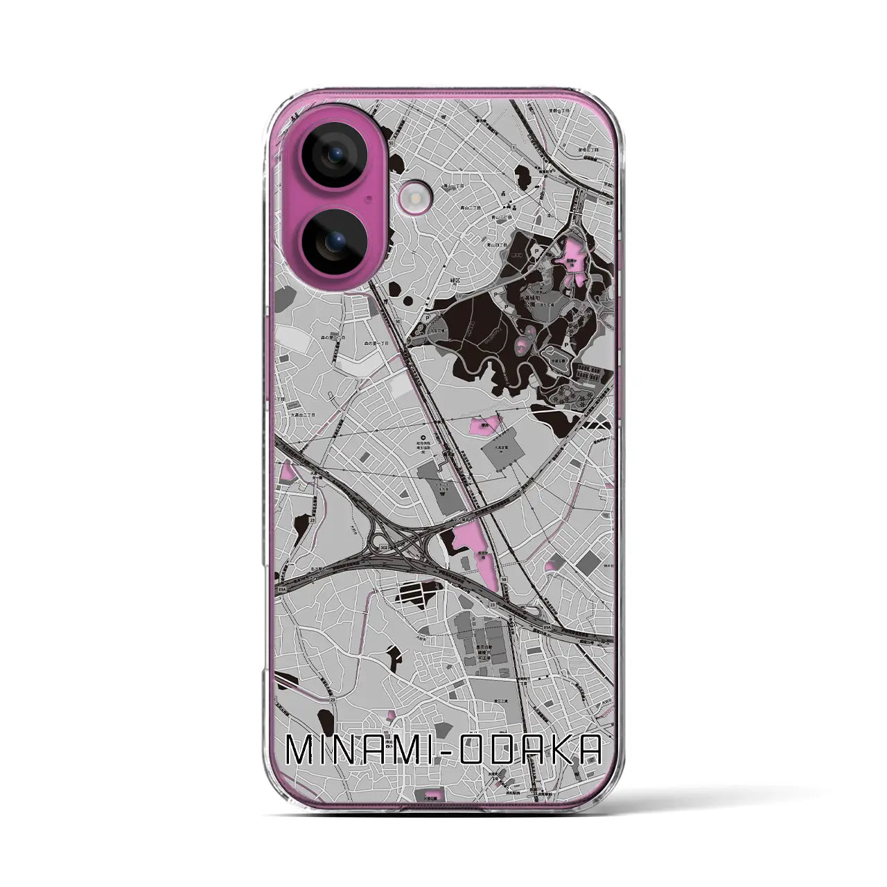 【南大高(愛知県)】地図柄iPhoneケース(クリアタイプ)モノトーン・iPhone 16 Pro 用