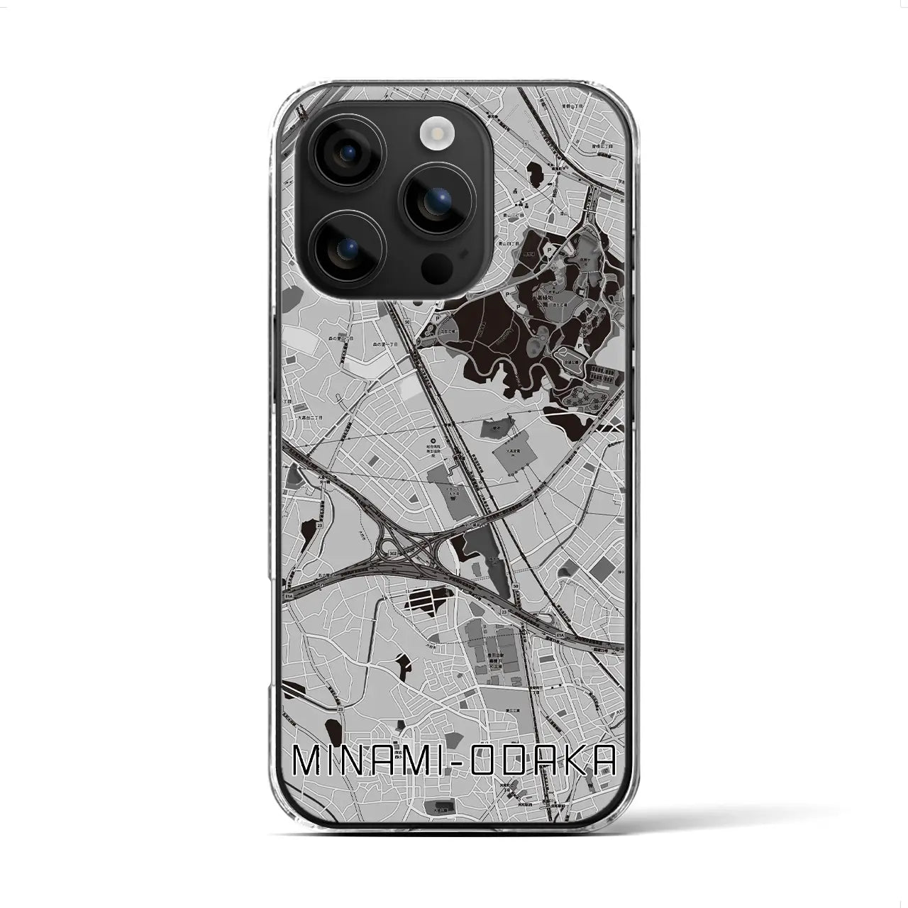 【南大高(愛知県)】地図柄iPhoneケース(クリアタイプ)モノトーン・iPhone 16 用