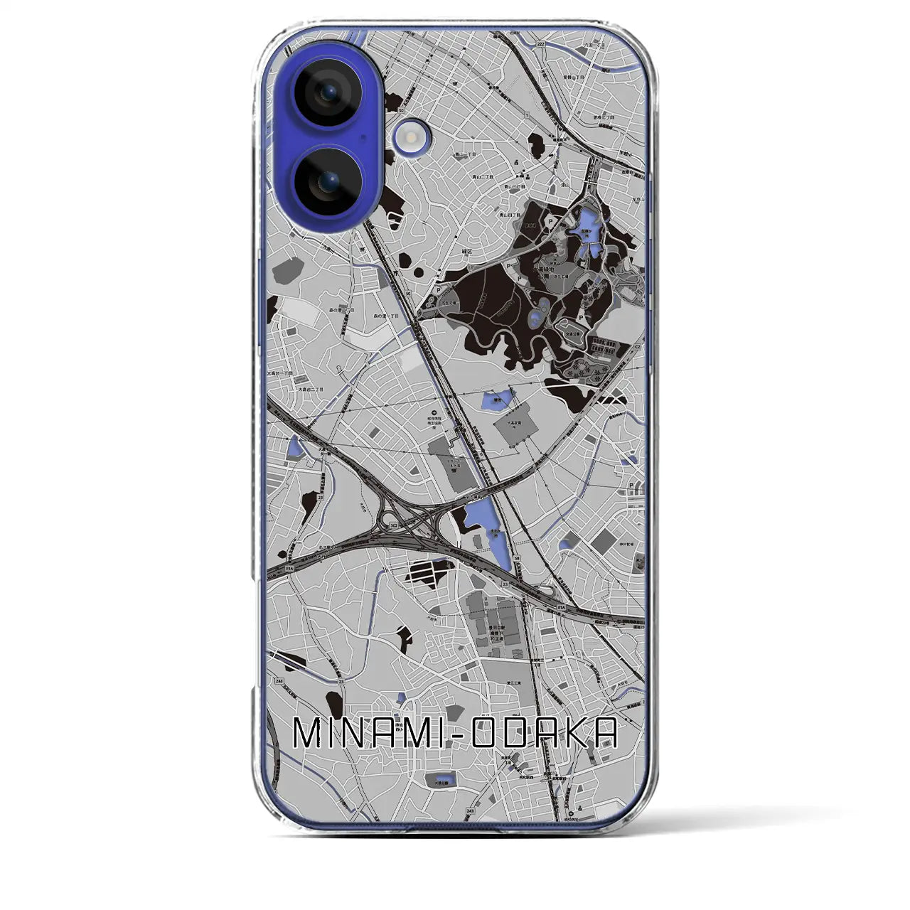 【南大高(愛知県)】地図柄iPhoneケース(クリアタイプ)モノトーン・iPhone 16 Pro Max 用