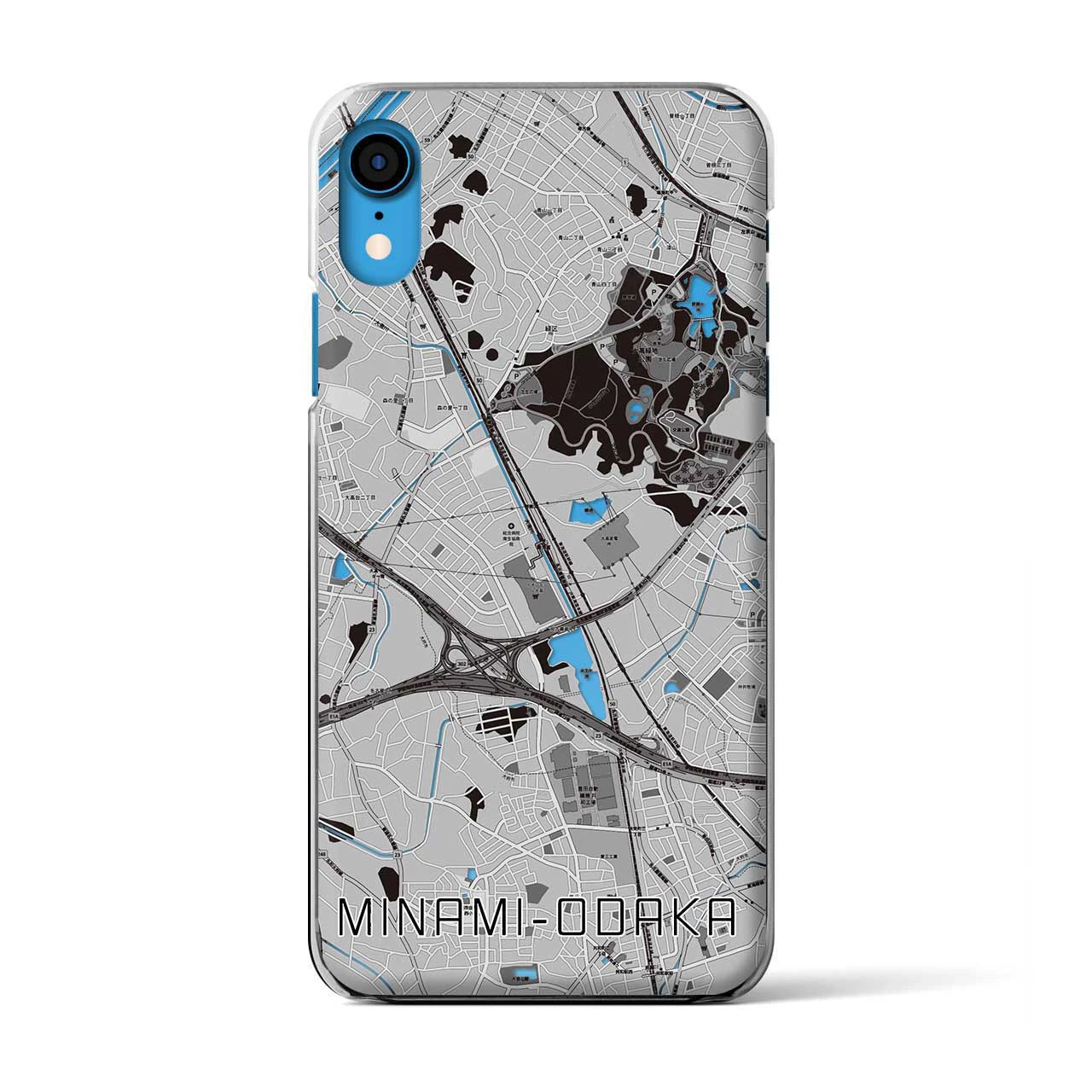 【南大高(愛知県)】地図柄iPhoneケース(クリアタイプ)モノトーン・iPhone XR 用