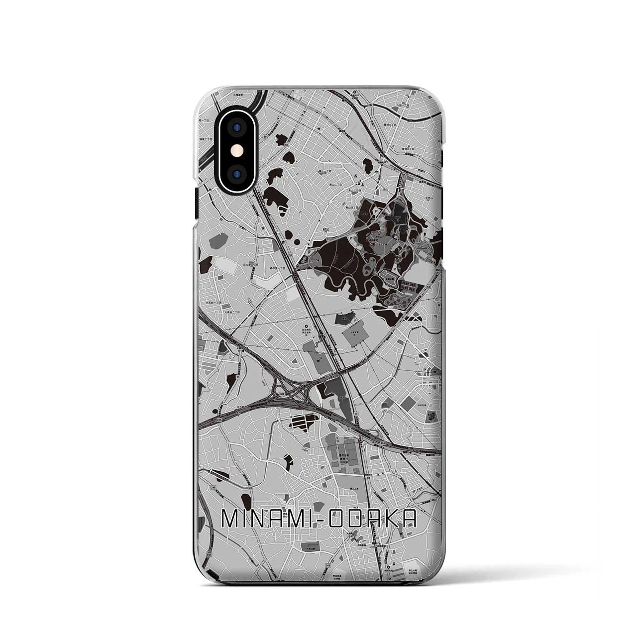 【南大高(愛知県)】地図柄iPhoneケース(クリアタイプ)モノトーン・iPhone XS / X 用