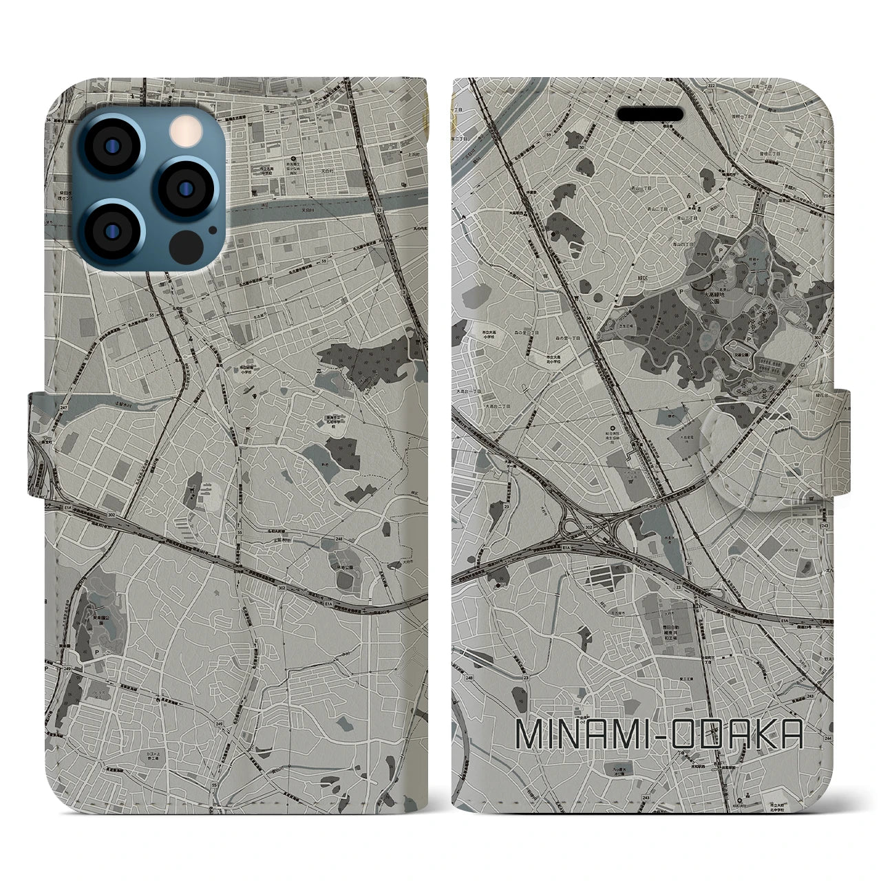 【南大高(愛知県)】地図柄iPhoneケース(手帳タイプ)