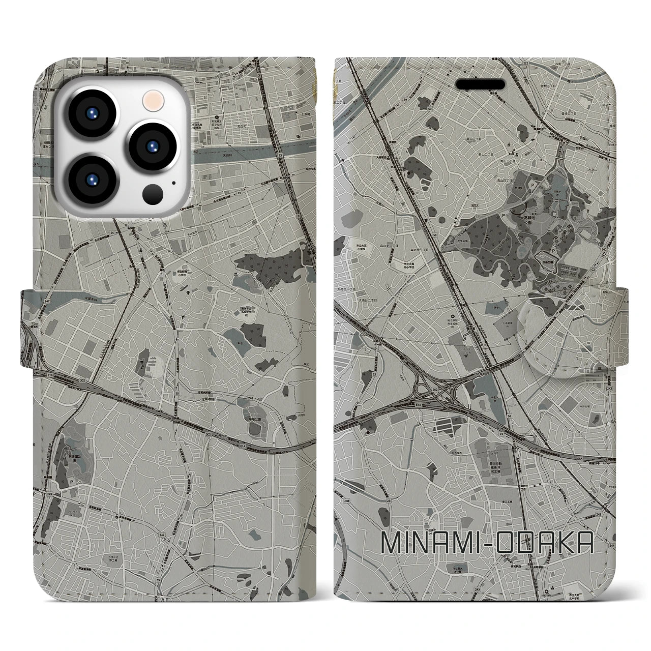 【南大高(愛知県)】地図柄iPhoneケース(手帳タイプ)