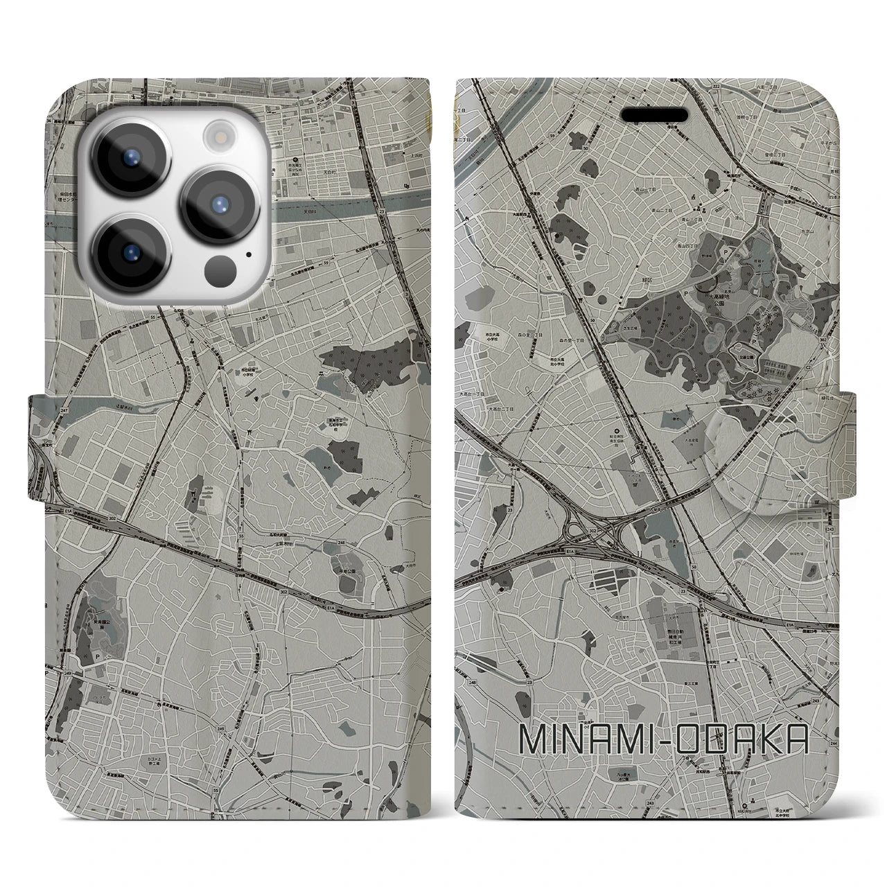 【南大高(愛知県)】地図柄iPhoneケース(手帳タイプ)