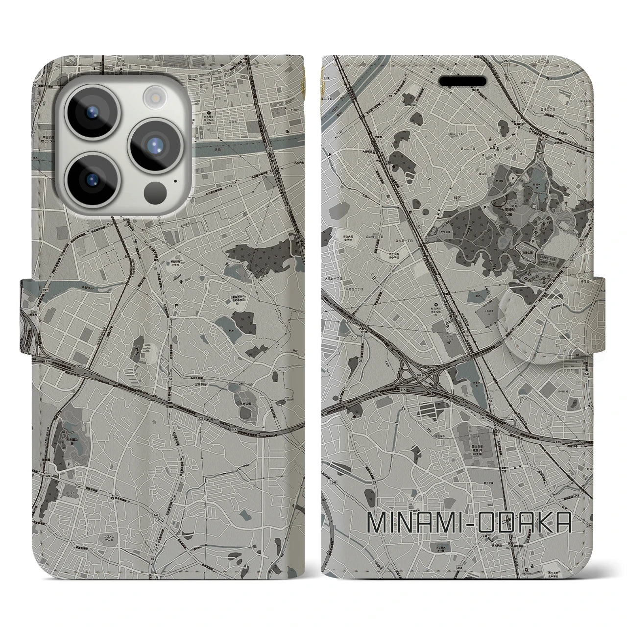 【南大高(愛知県)】地図柄iPhoneケース(手帳タイプ)