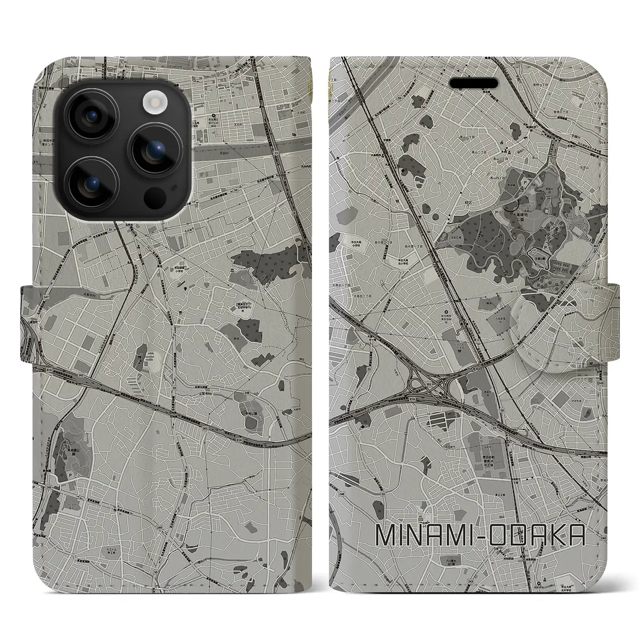 【南大高(愛知県)】地図柄iPhoneケース(手帳タイプ)