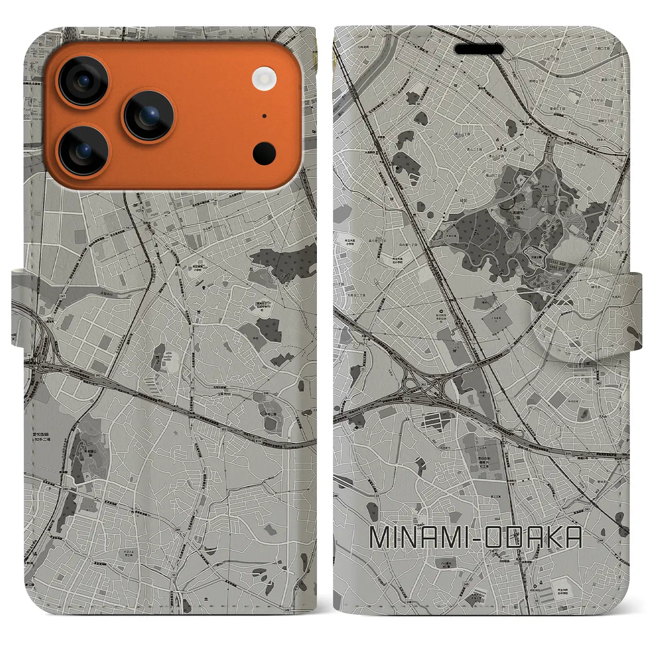 【南大高(愛知県)】地図柄iPhoneケース(手帳タイプ)