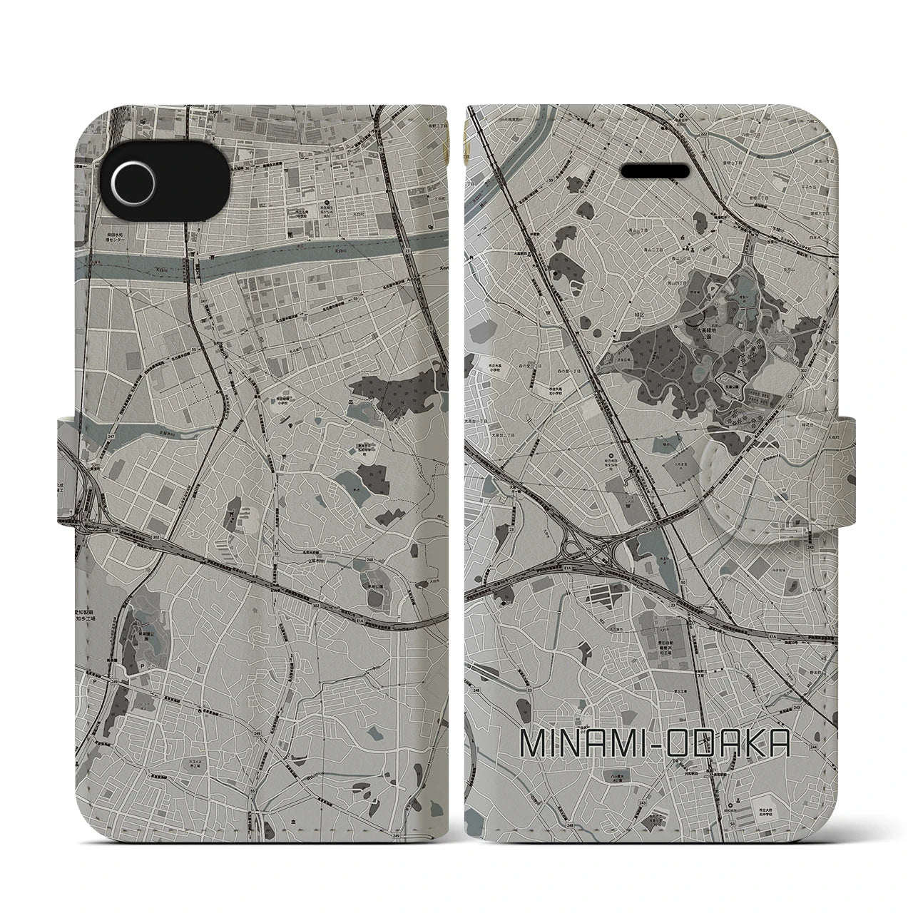 【南大高(愛知県)】地図柄iPhoneケース(手帳タイプ)