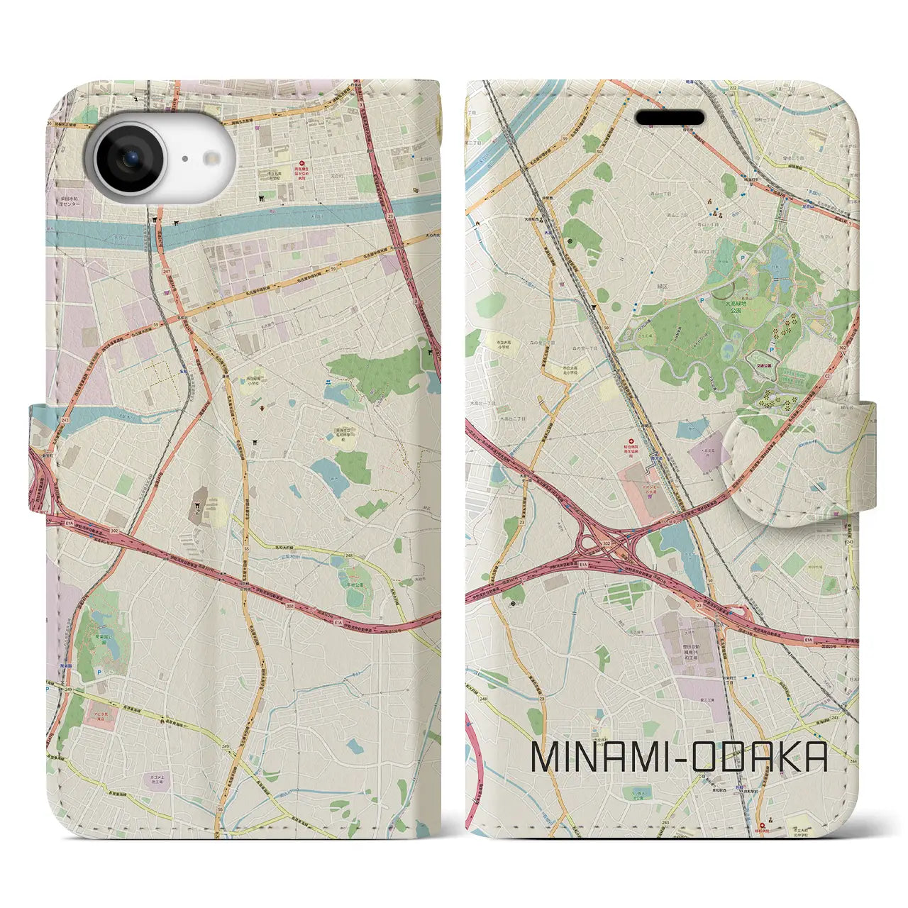 【南大高(愛知県)】地図柄iPhoneケース(手帳タイプ)