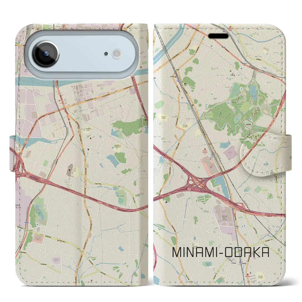 【南大高(愛知県)】地図柄iPhoneケース(手帳タイプ)