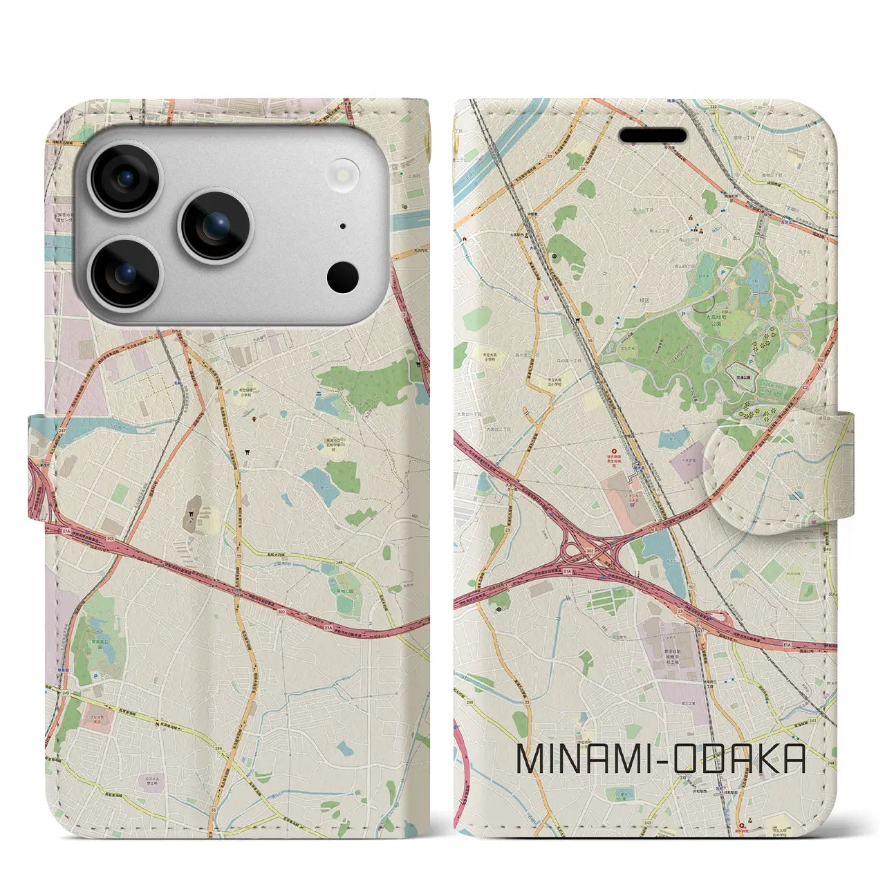 【南大高(愛知県)】地図柄iPhoneケース(手帳タイプ)