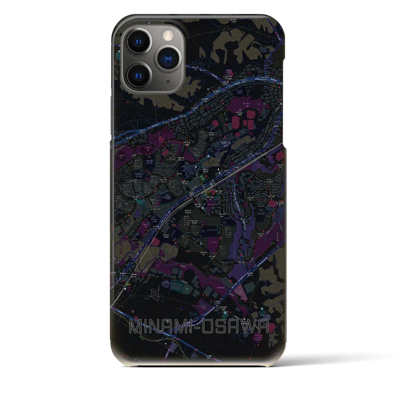 【南大沢(東京都)】地図柄iPhoneケース(バックカバータイプ)