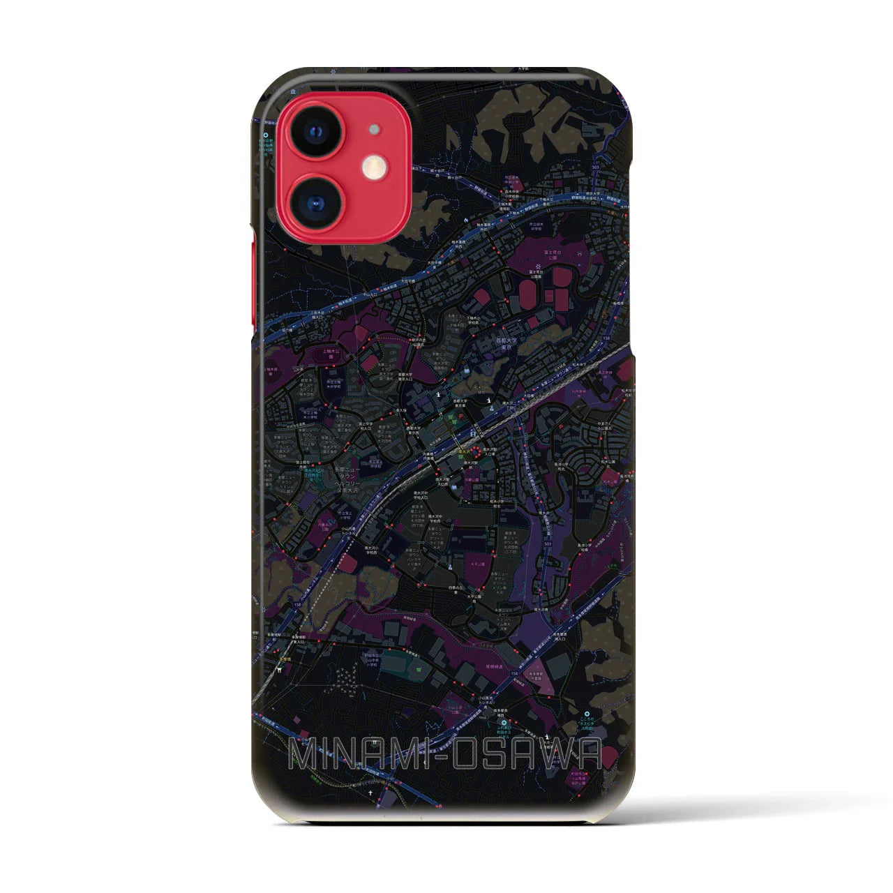 【南大沢(東京都)】地図柄iPhoneケース(バックカバータイプ)