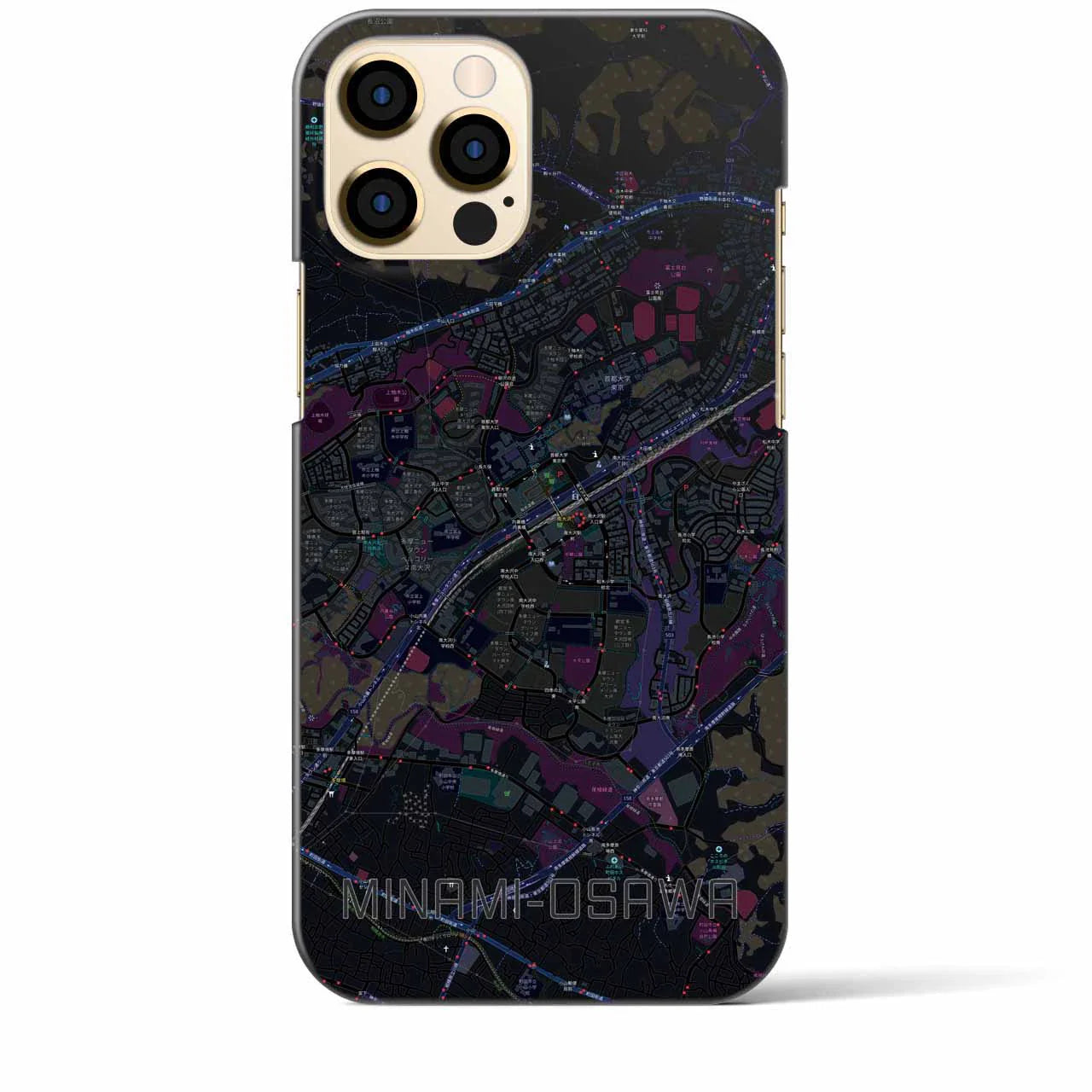 【南大沢(東京都)】地図柄iPhoneケース(バックカバータイプ)