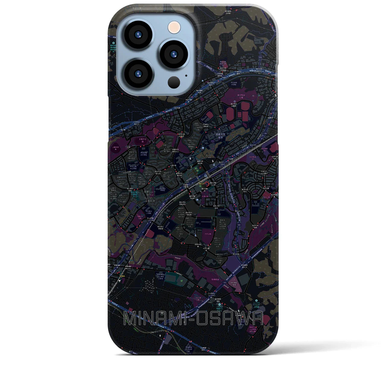 【南大沢(東京都)】地図柄iPhoneケース(バックカバータイプ)