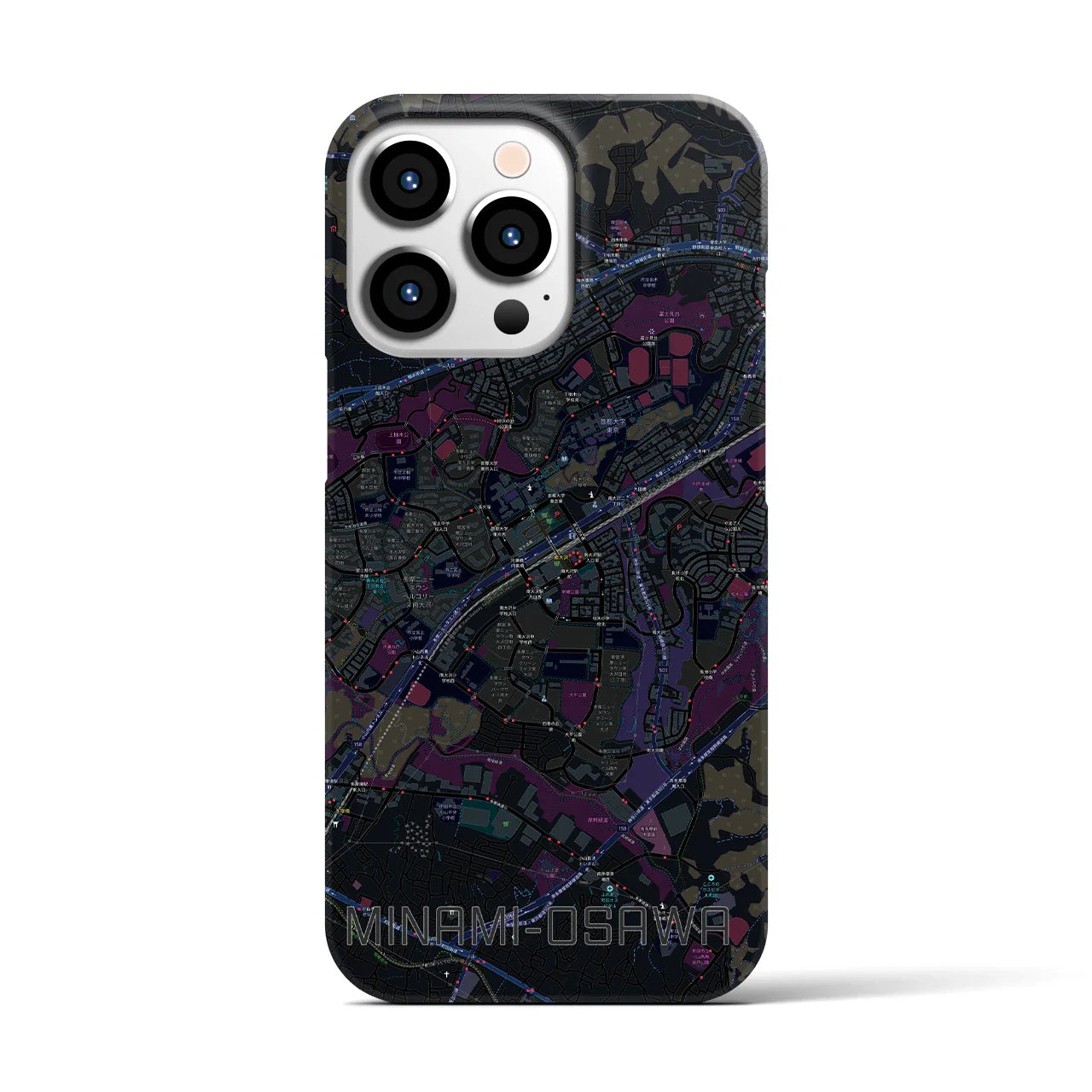 【南大沢(東京都)】地図柄iPhoneケース(バックカバータイプ)