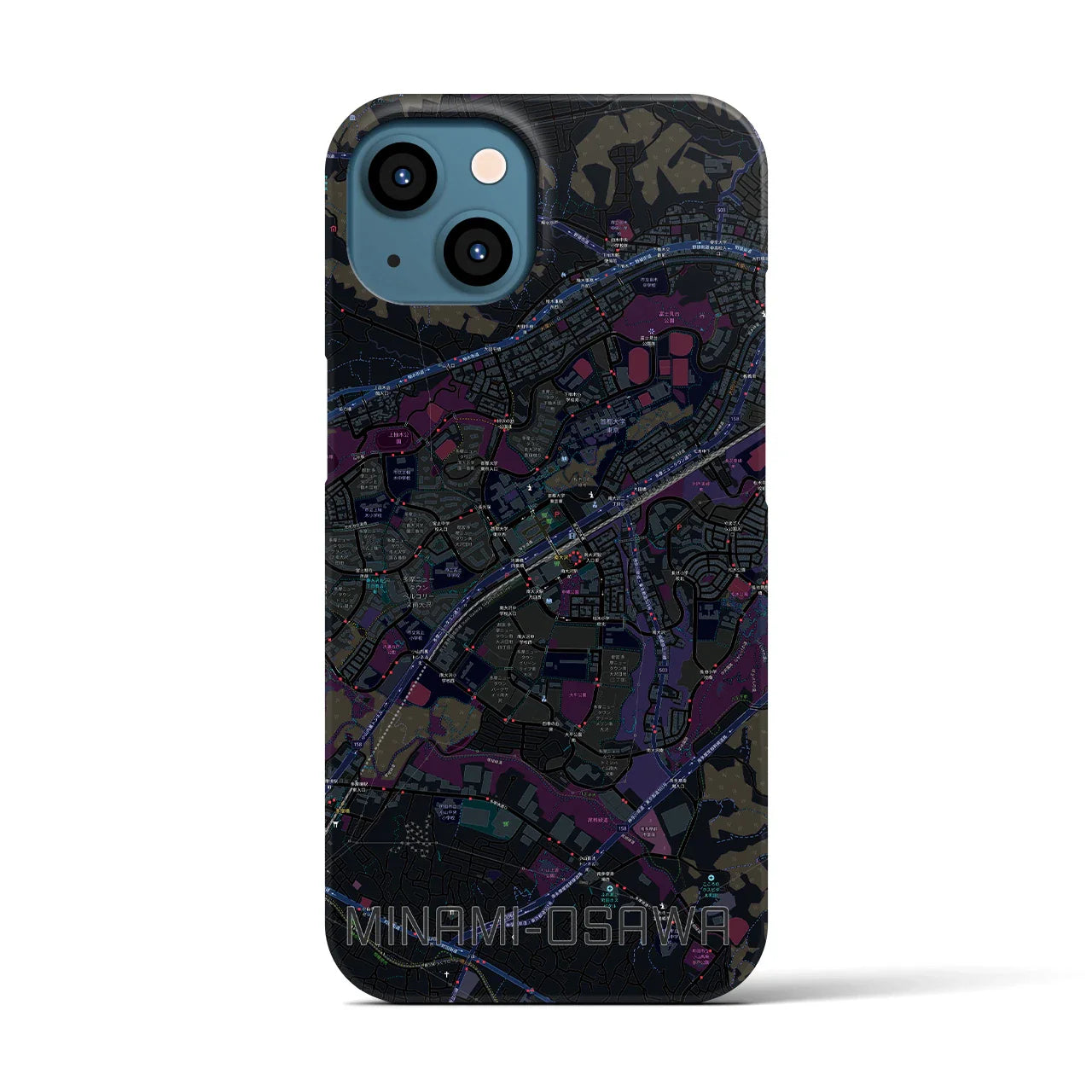 【南大沢(東京都)】地図柄iPhoneケース(バックカバータイプ)