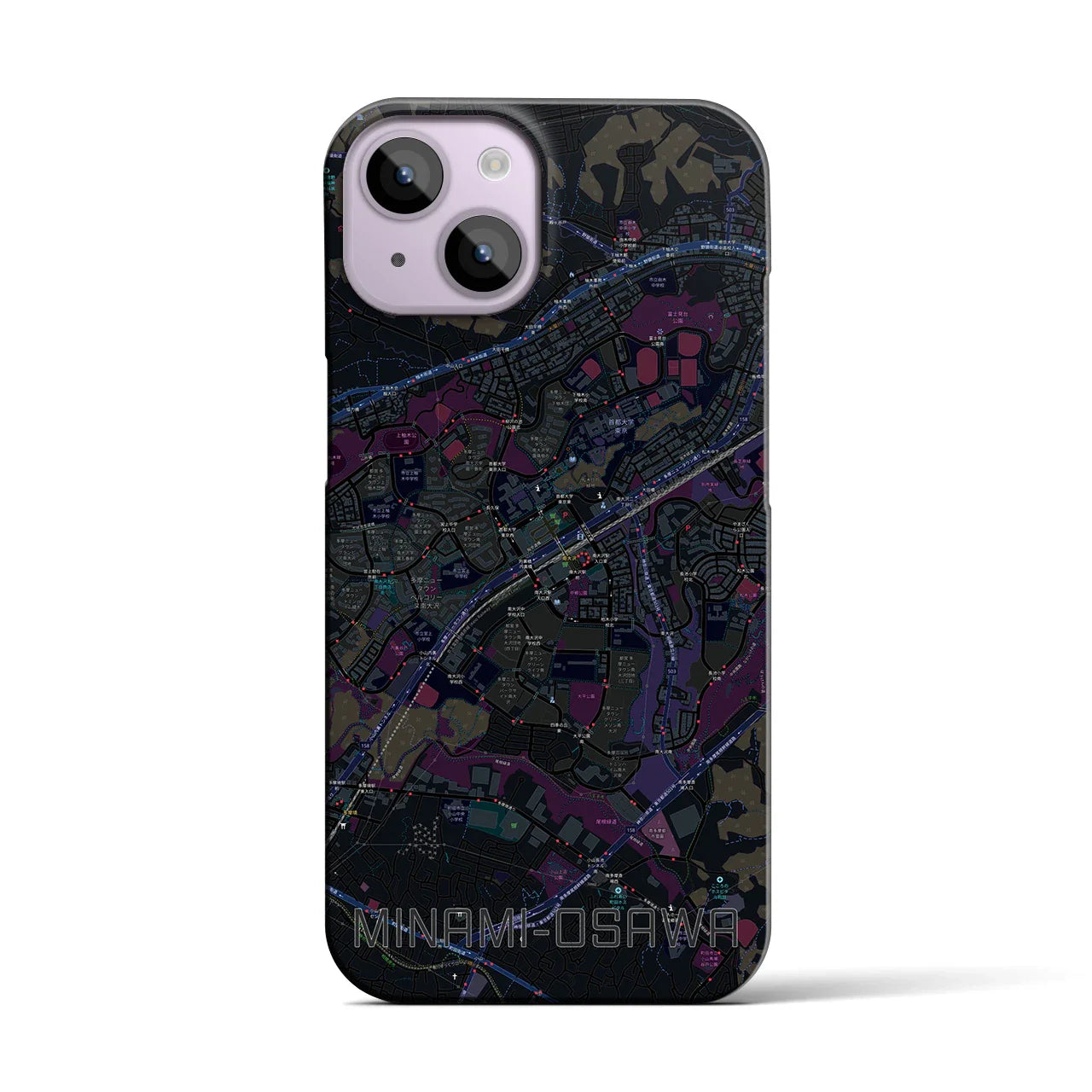 【南大沢(東京都)】地図柄iPhoneケース(バックカバータイプ)