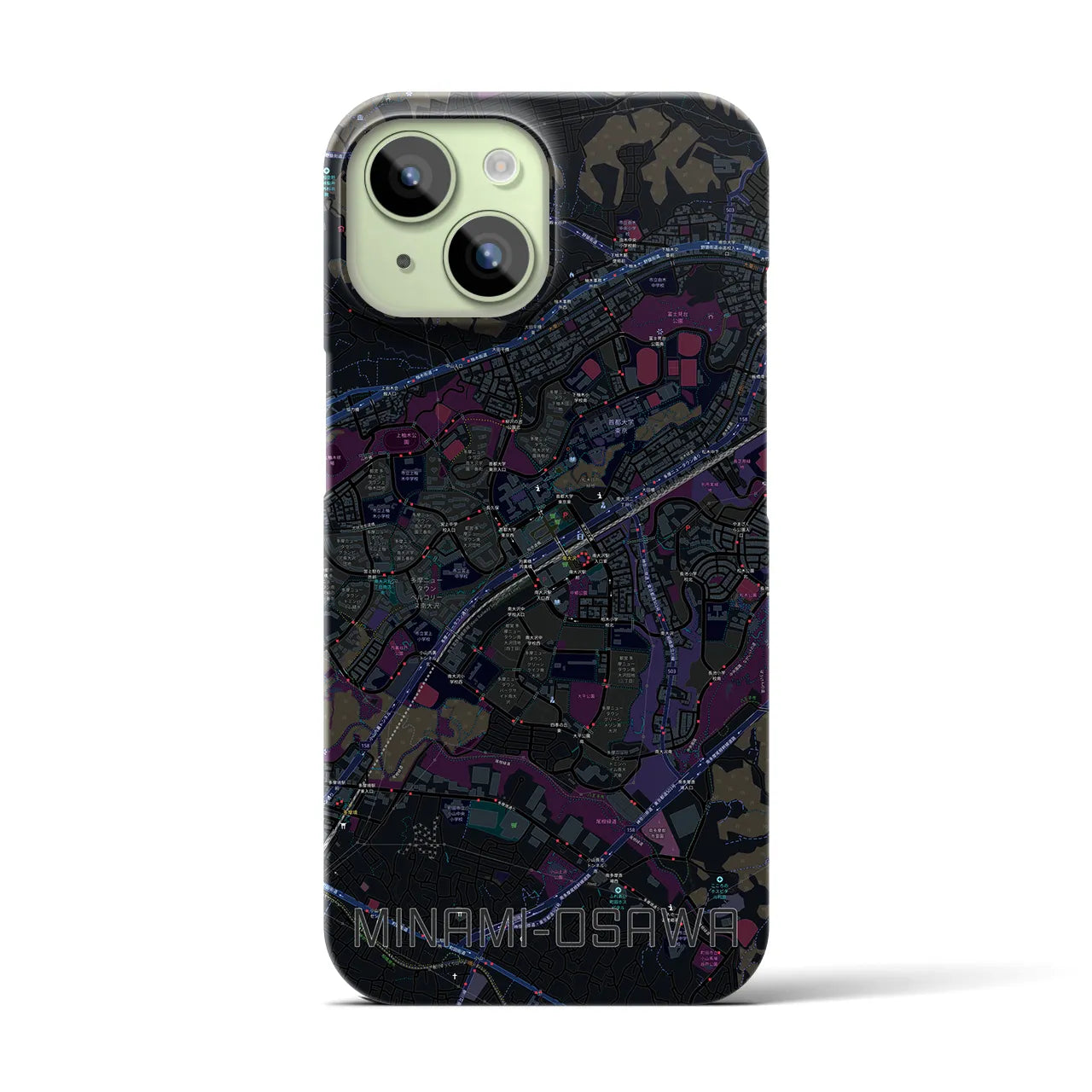 【南大沢(東京都)】地図柄iPhoneケース(バックカバータイプ)