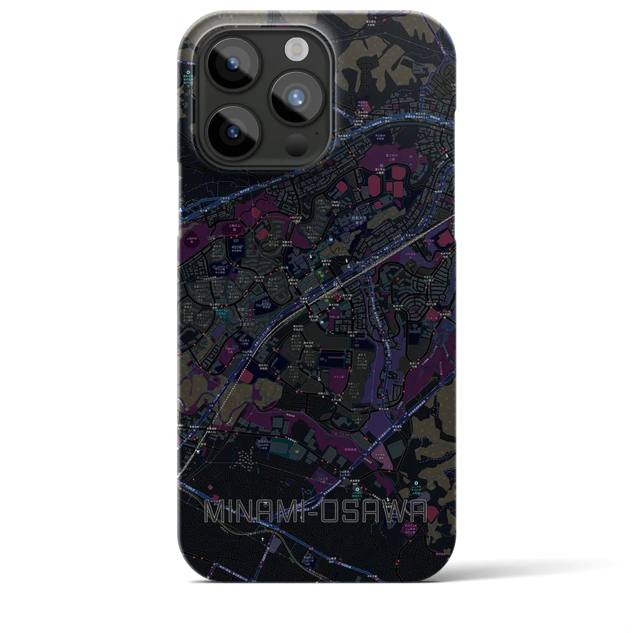 【南大沢(東京都)】地図柄iPhoneケース(バックカバータイプ)
